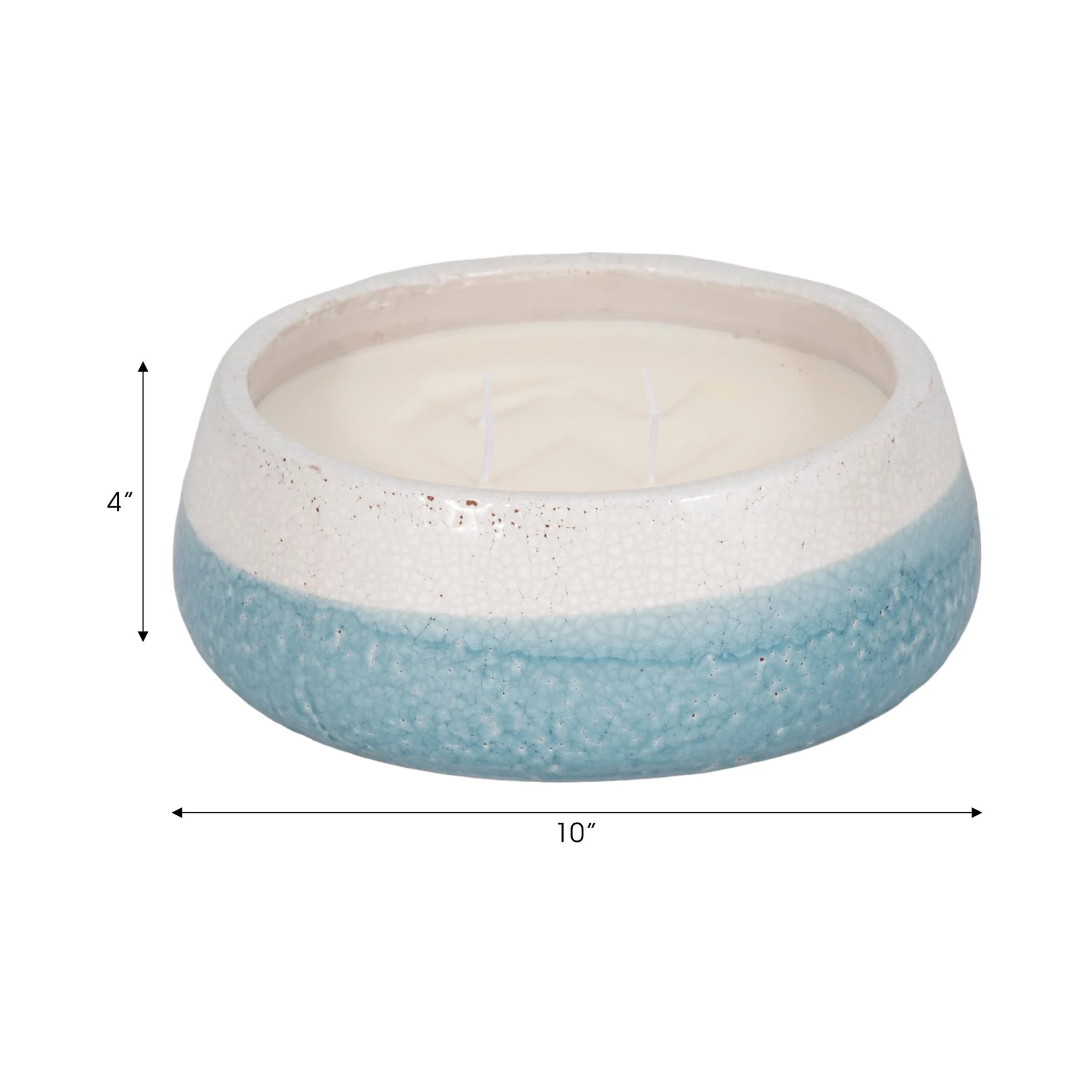 10" 35 Oz Moco Bamboo Bowl Candle, Light Blue - Image 8