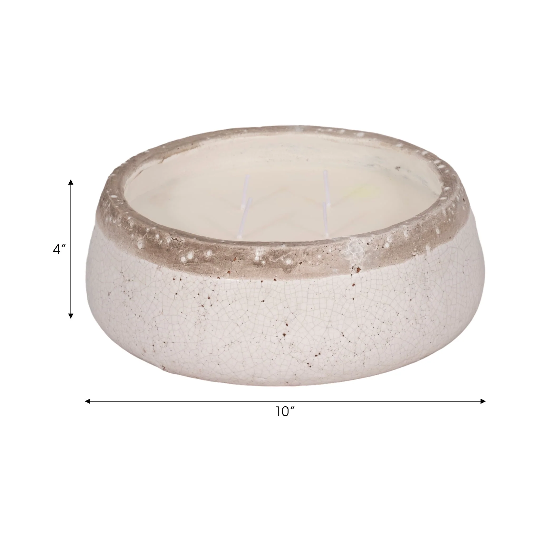 10" 35 Oz Wood Sage & Sea Salt Bowl Candle, Ivory - Image 8