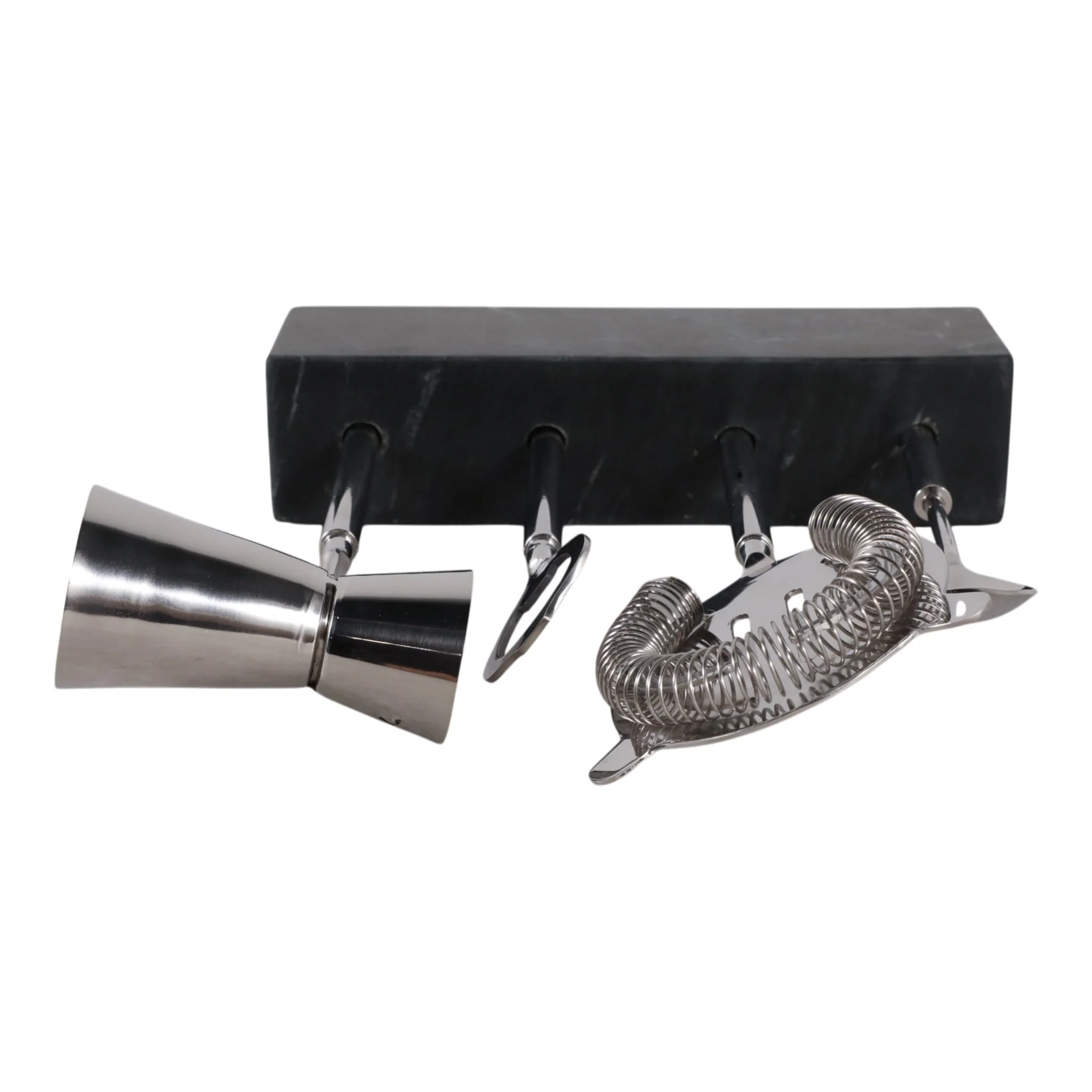 10" 4 Piece Bar Utensil Set, Silver/ Black - Image 6