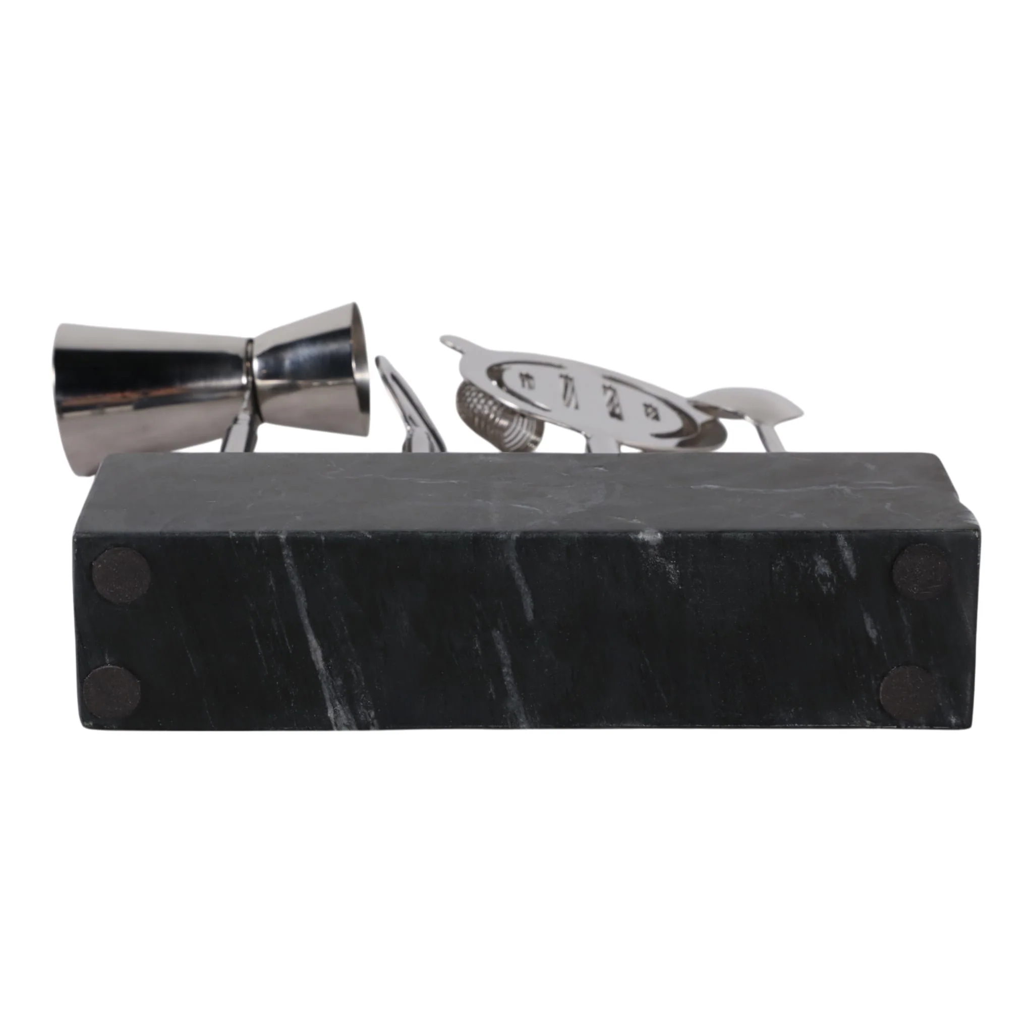 10" 4 Piece Bar Utensil Set, Silver/ Black - Image 7