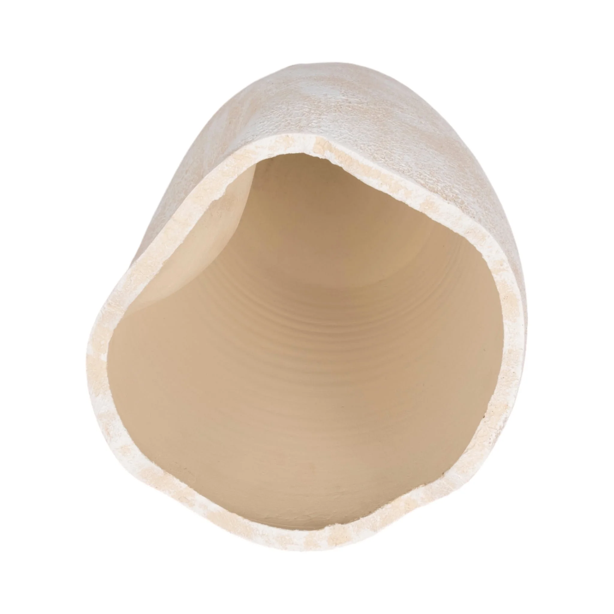 10" Abstract Textured Terracotta Vase, Ivory - Image 7