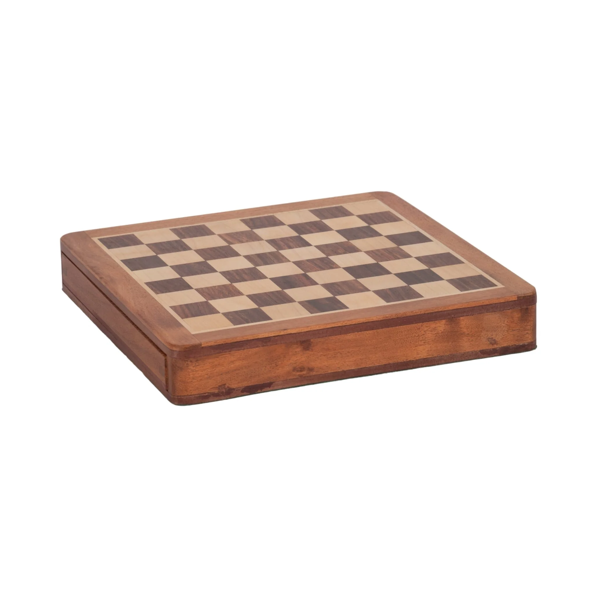 10" Acacia Wood Magnetic Chess Set, Natural - Image 3