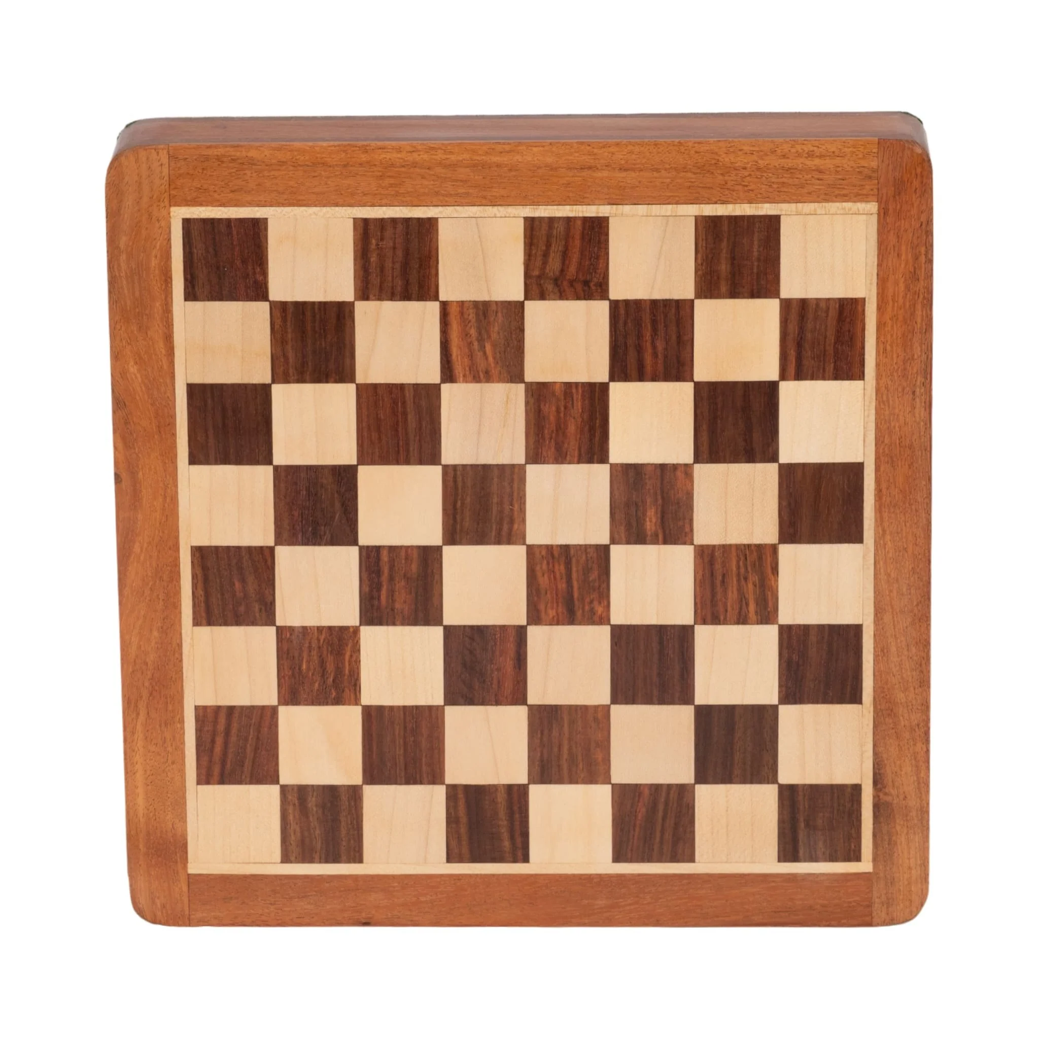 10" Acacia Wood Magnetic Chess Set, Natural - Image 7