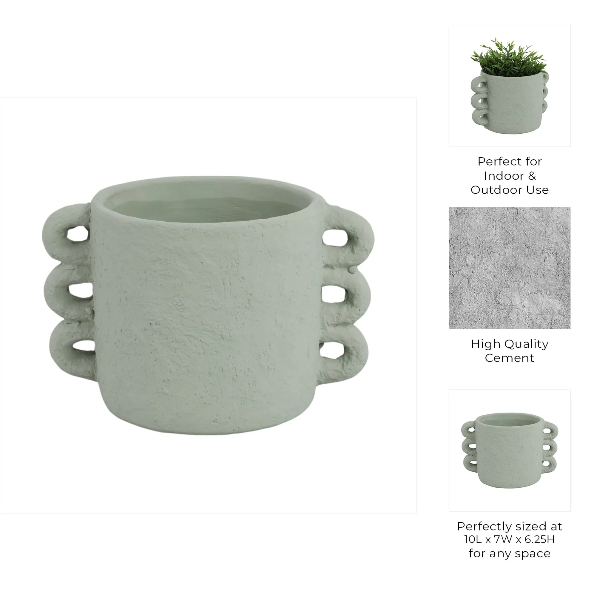 10" Arch Handle Planter, Green - Image 8
