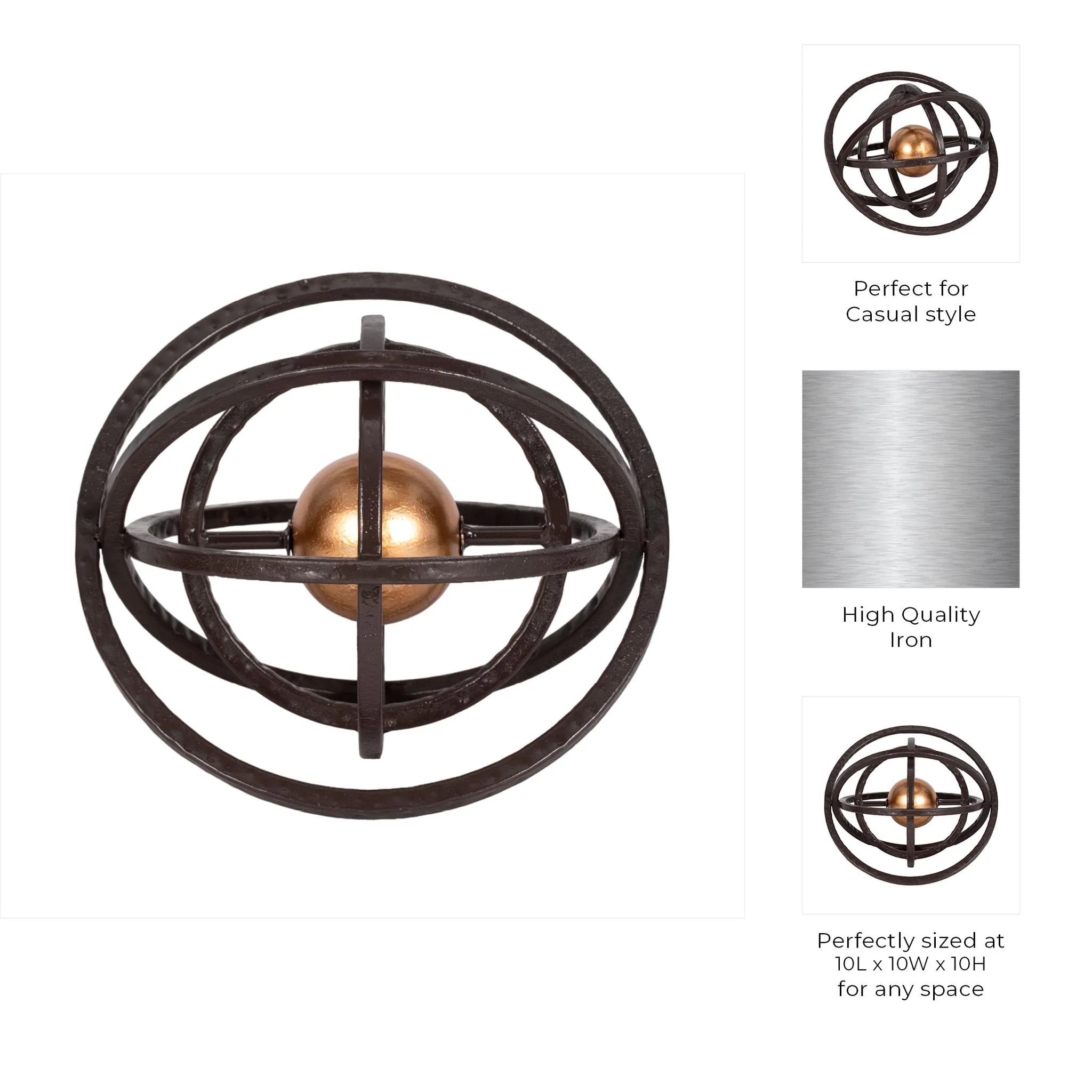 10" Armillary Orb, Black/gold - Image 8