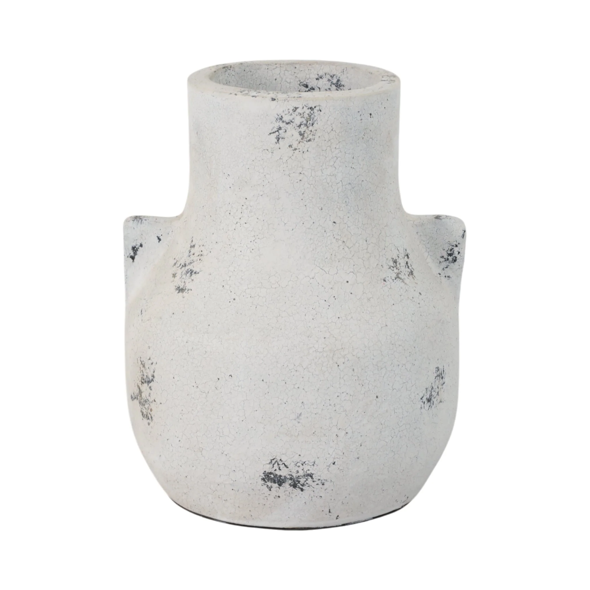 10" Black Patch Modern Terracotta Vase, Ivory/blk - Image 4