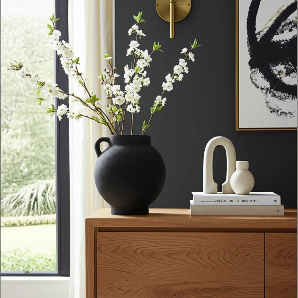 10" Bulbous Jug With Handle, Black - Image 11