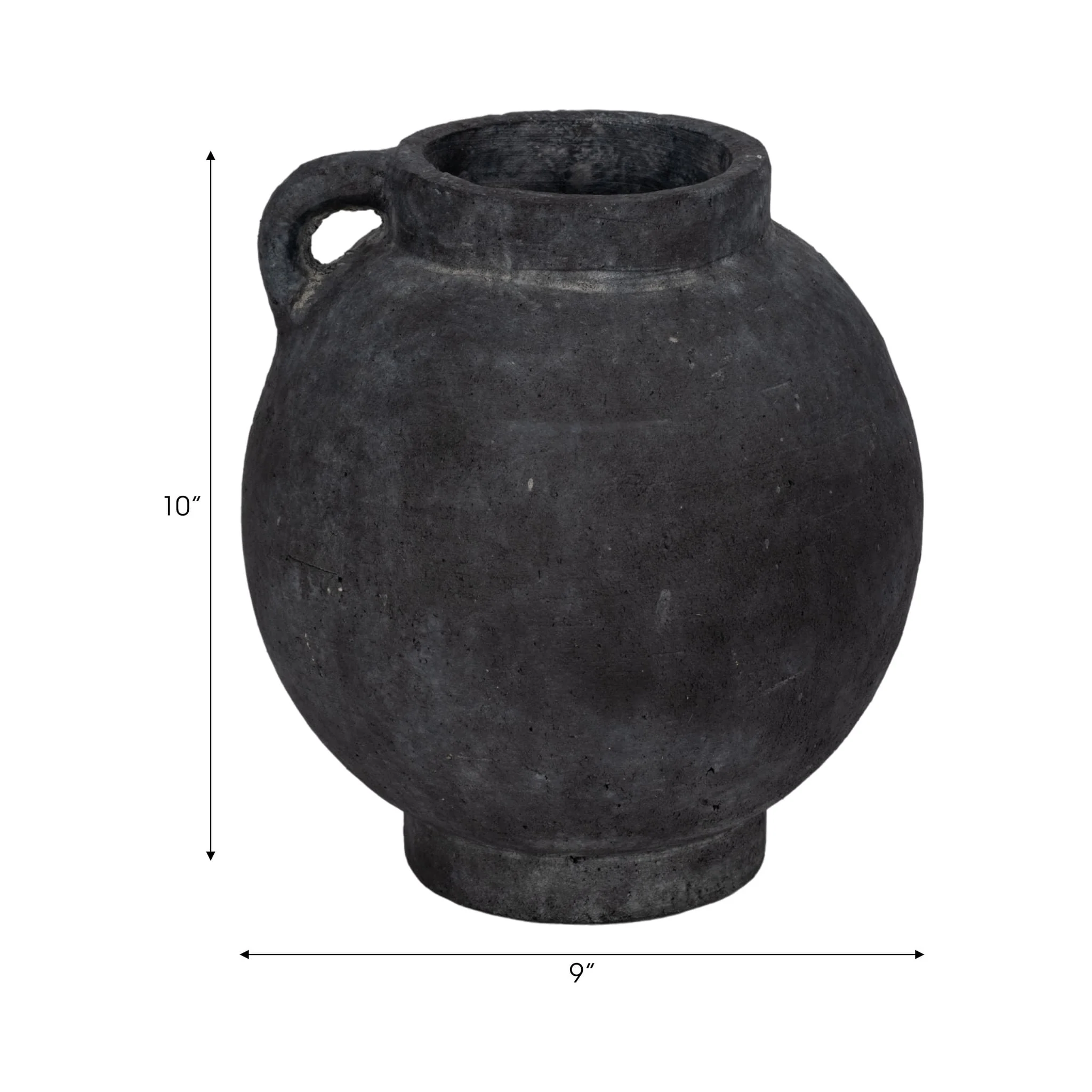 10" Bulbous Jug With Handle, Black - Image 9