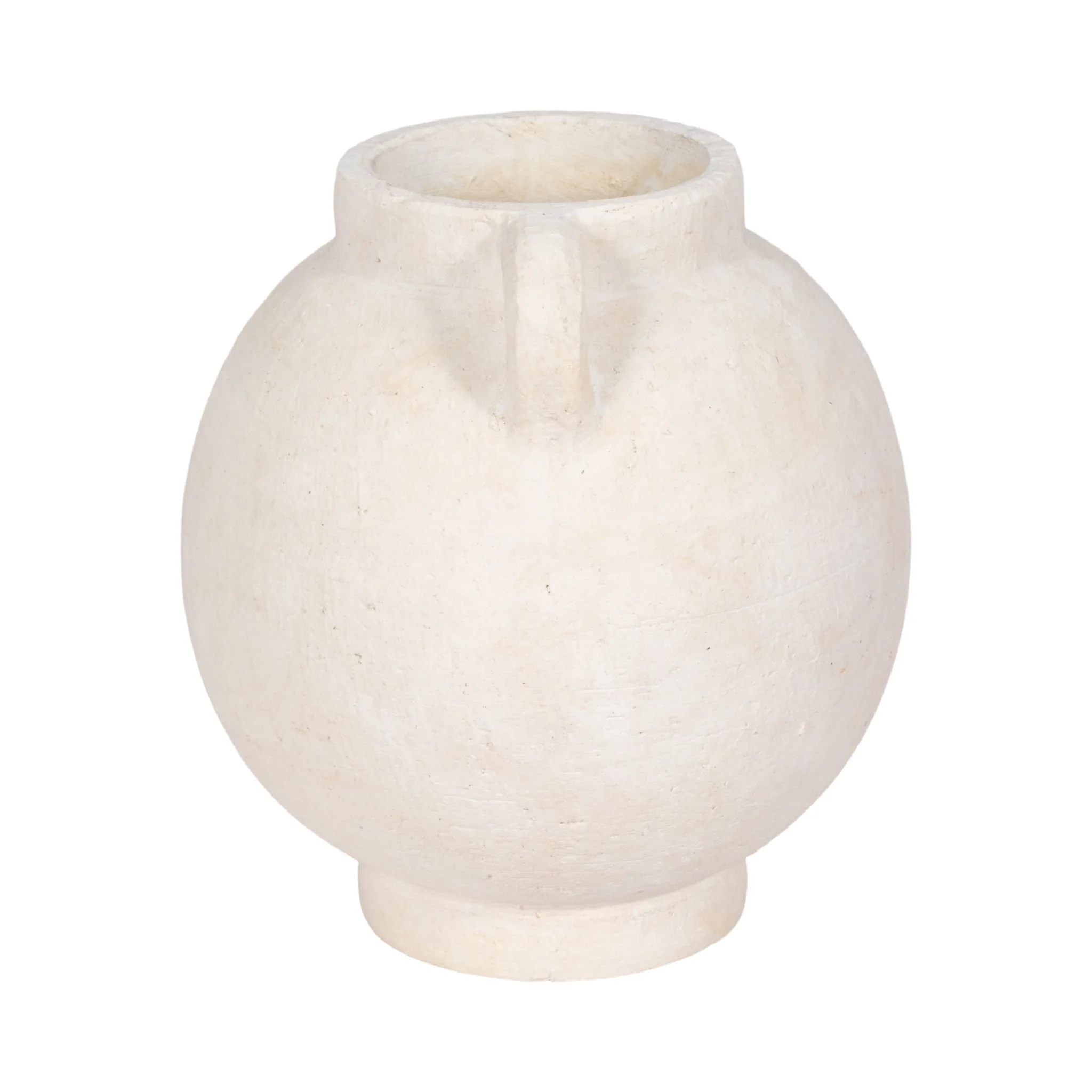 10" Bulbous Jug With Handle, White - Image 3