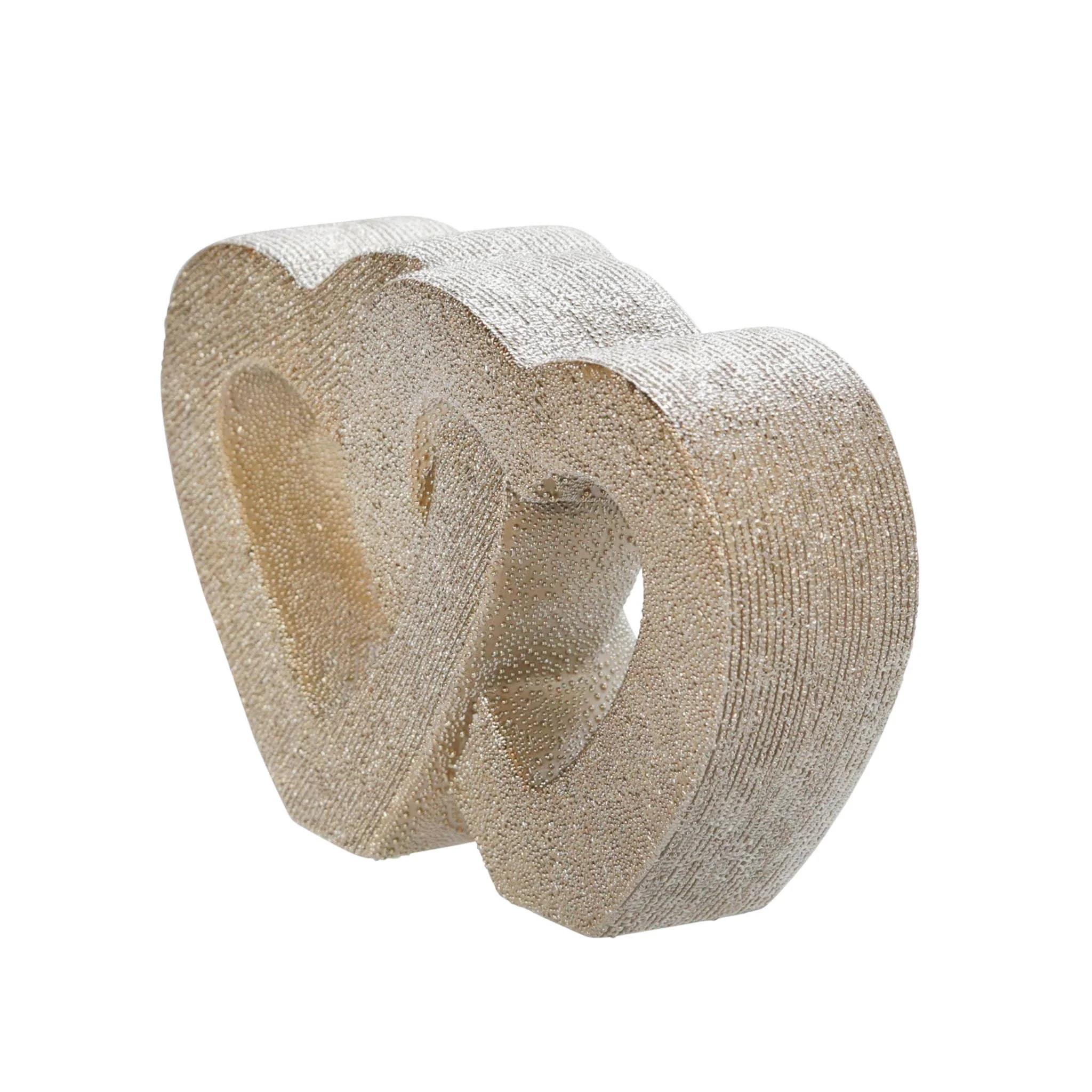10" Ceramic Double Heart Table Deco, Champagne - Image 2