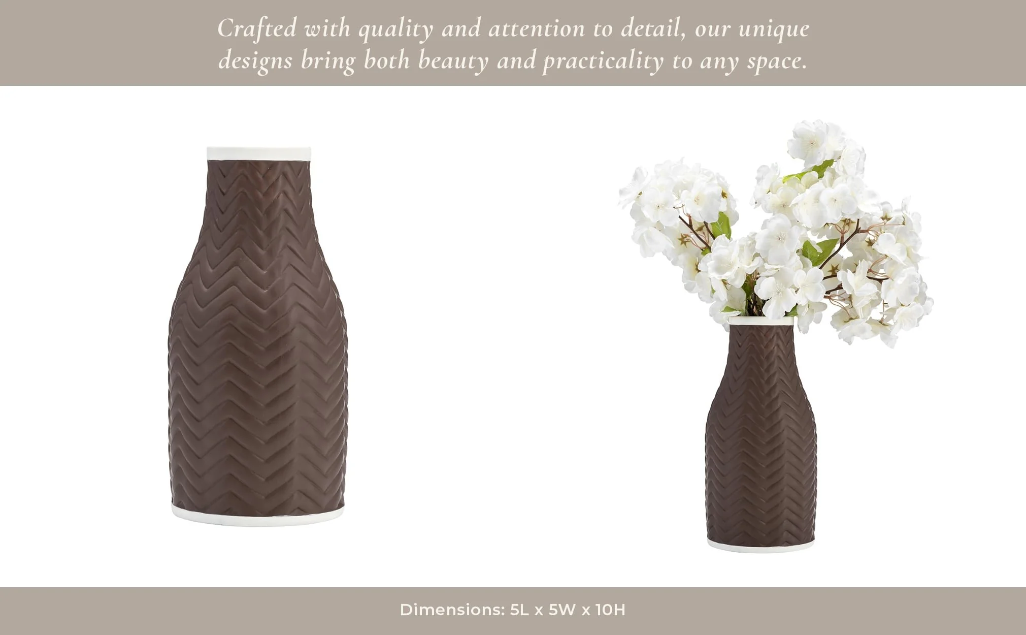 10" Chevron Vase, Java - Image 12