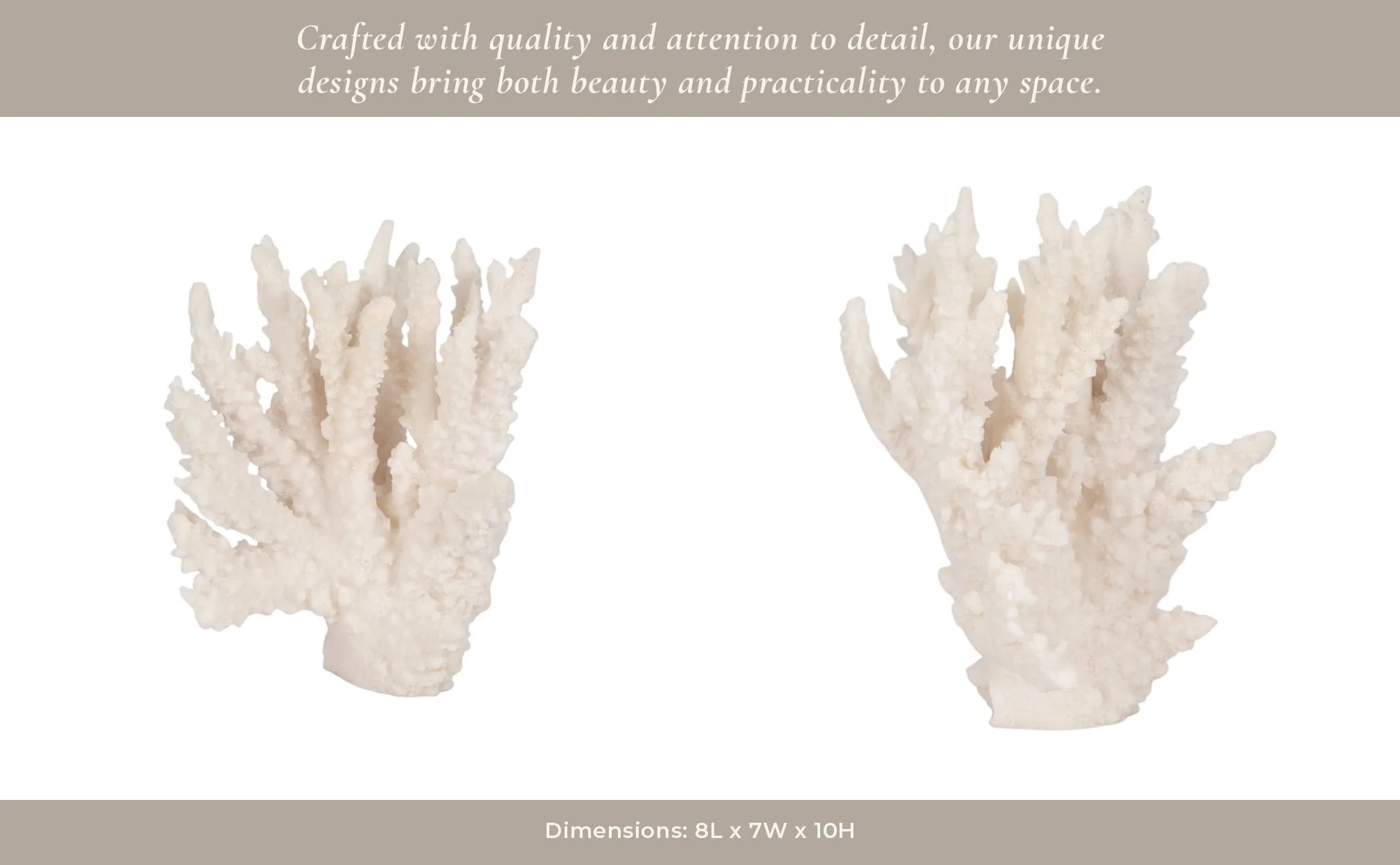 10" Coral Reef Decor, White - Image 13