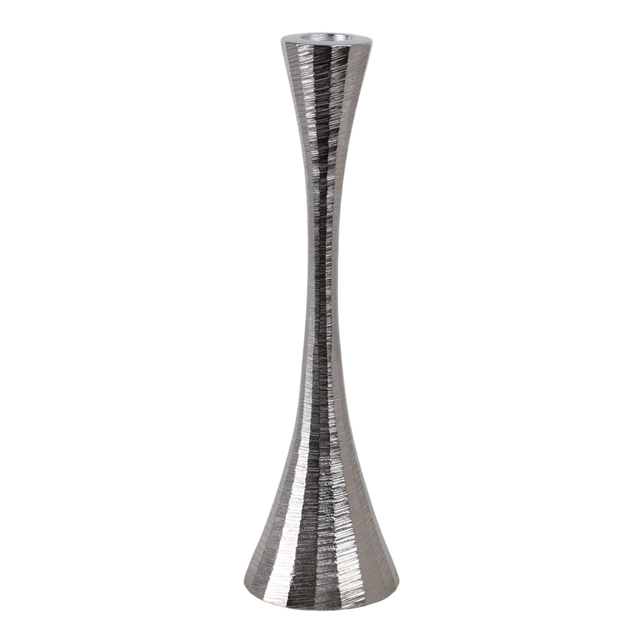 10" Etched Metal Taper Holder, Silver - Image 4
