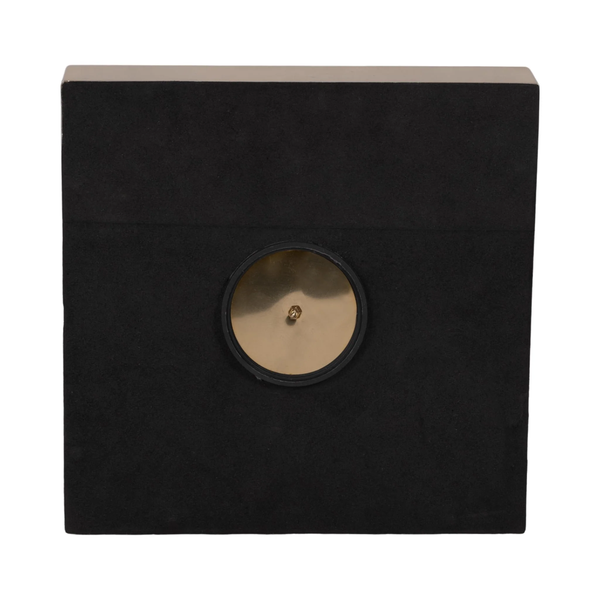 10" Faux Leather Croc Square Clock, Black/gold - Image 4
