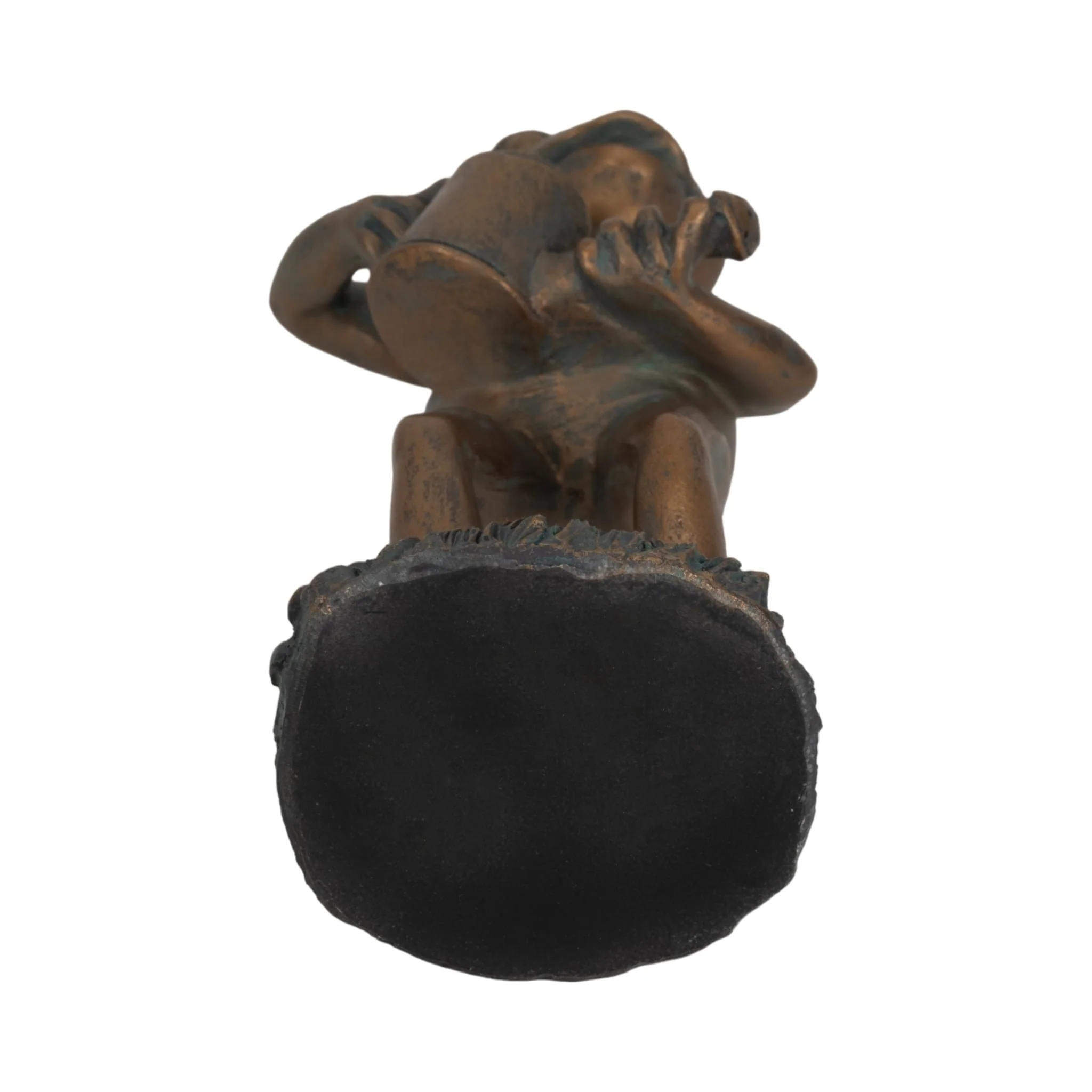 10" Frog With Watering Can, Bronze - Image 7