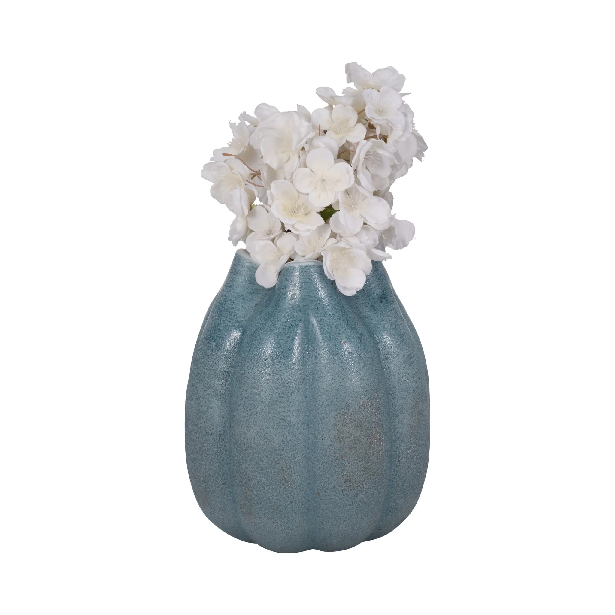 10" Glass Sea Urchin Vase, Blue - Image 2