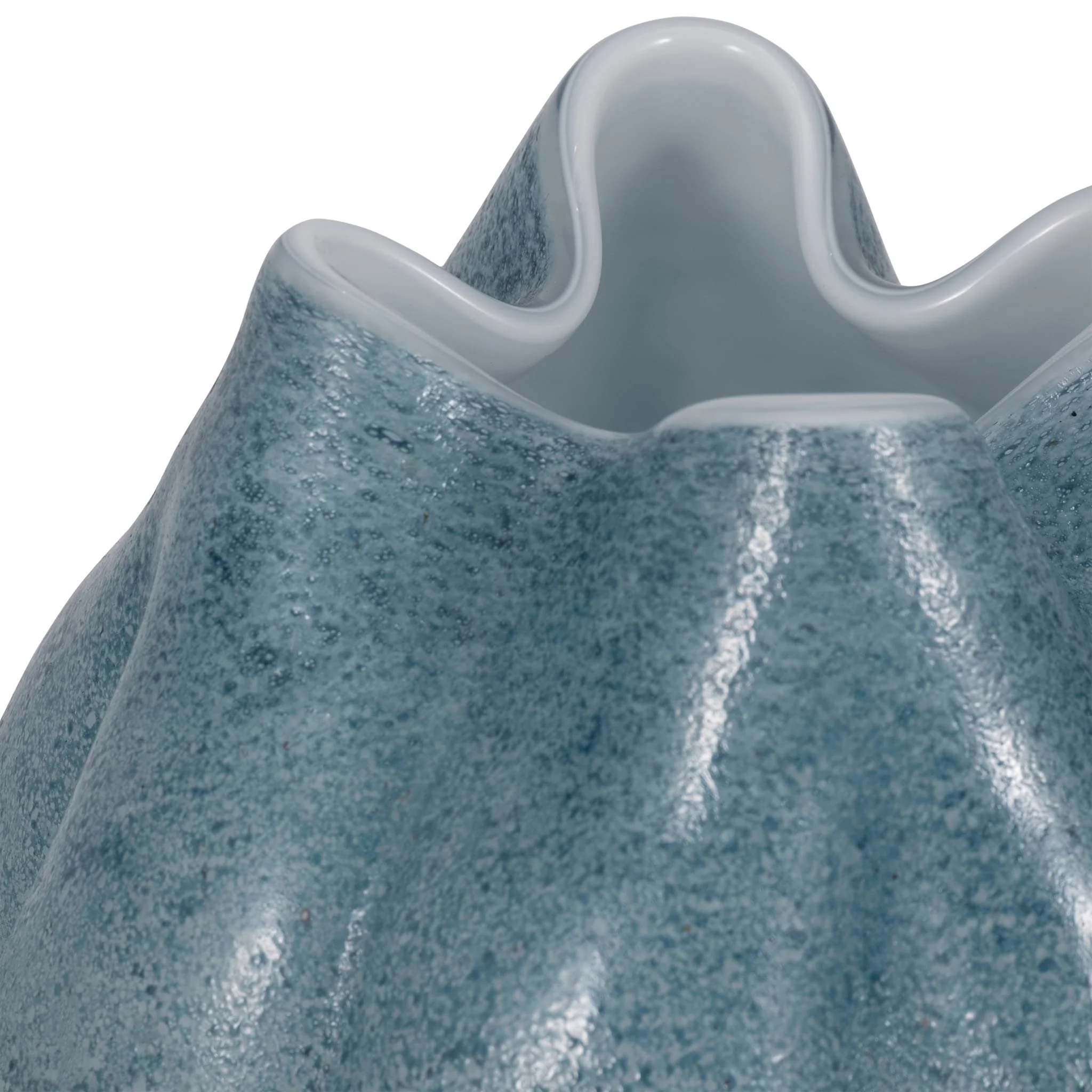 10" Glass Sea Urchin Vase, Blue - Image 4