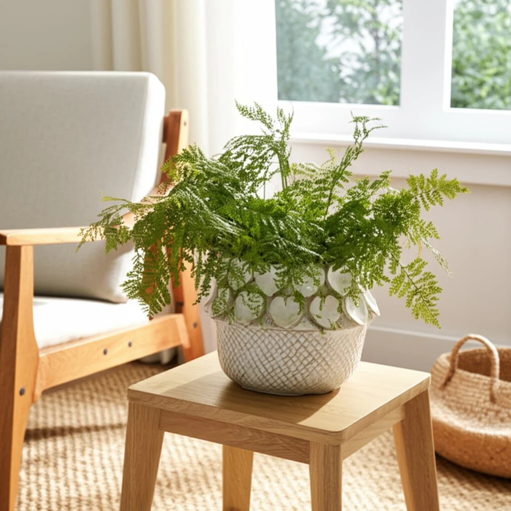 10" Leaf Applique Woven Planter, Cream - Image 11