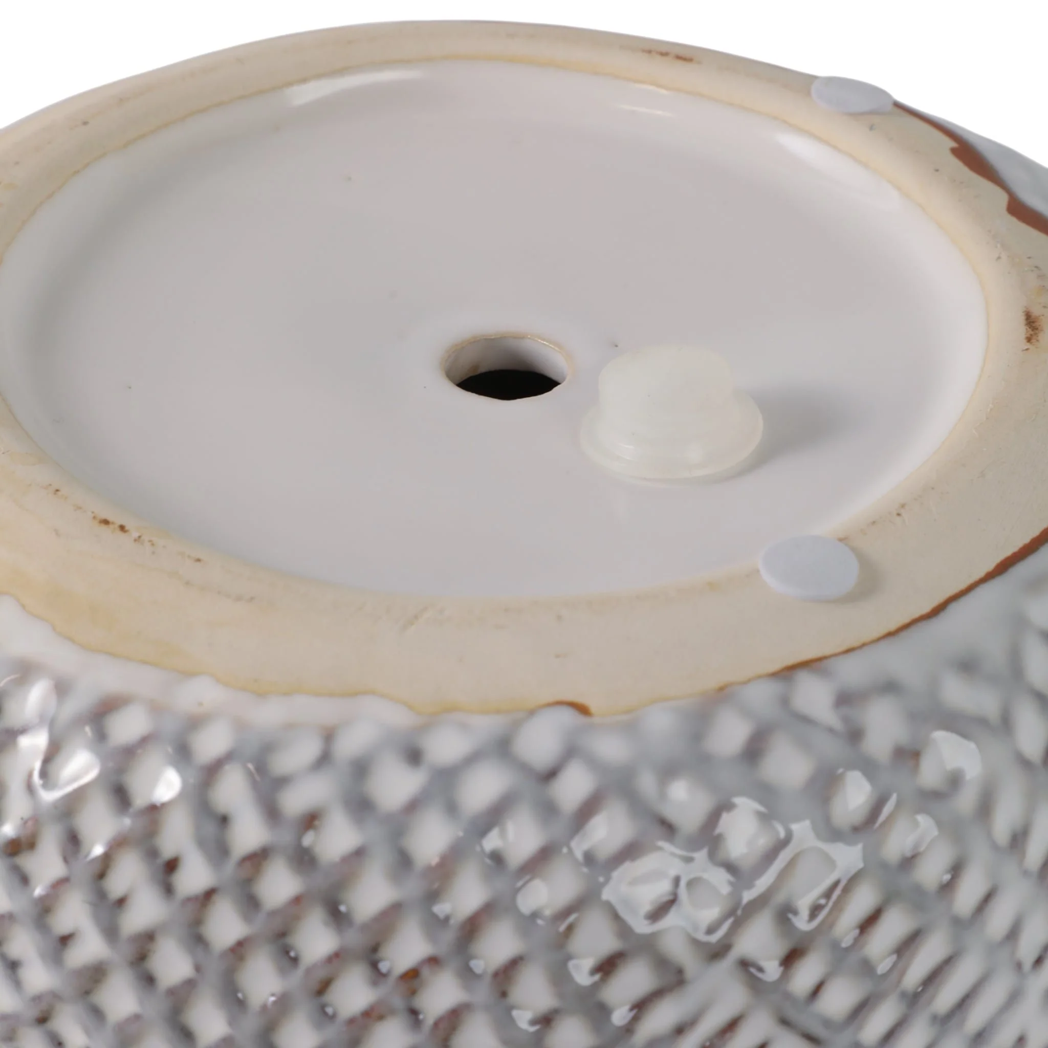 10" Leaf Applique Woven Planter, White - Image 7