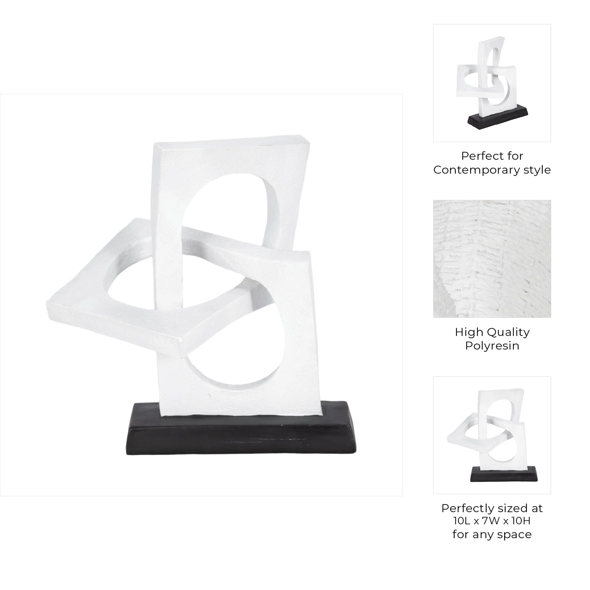 10" Links Sculpture Volcano Texture, White/black - Image 9