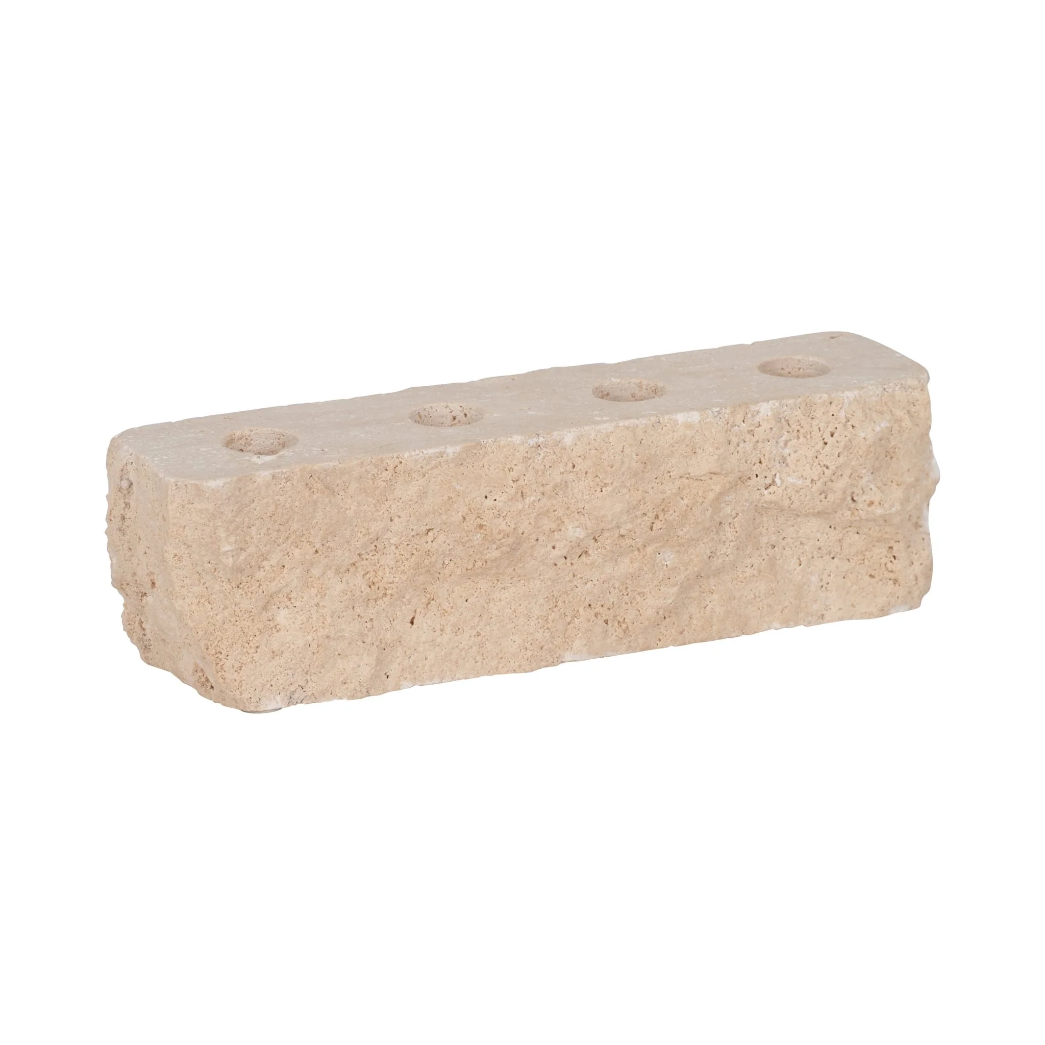 10" Live Edge Travertine 4-taper Candle Holder, Ta - Image 3