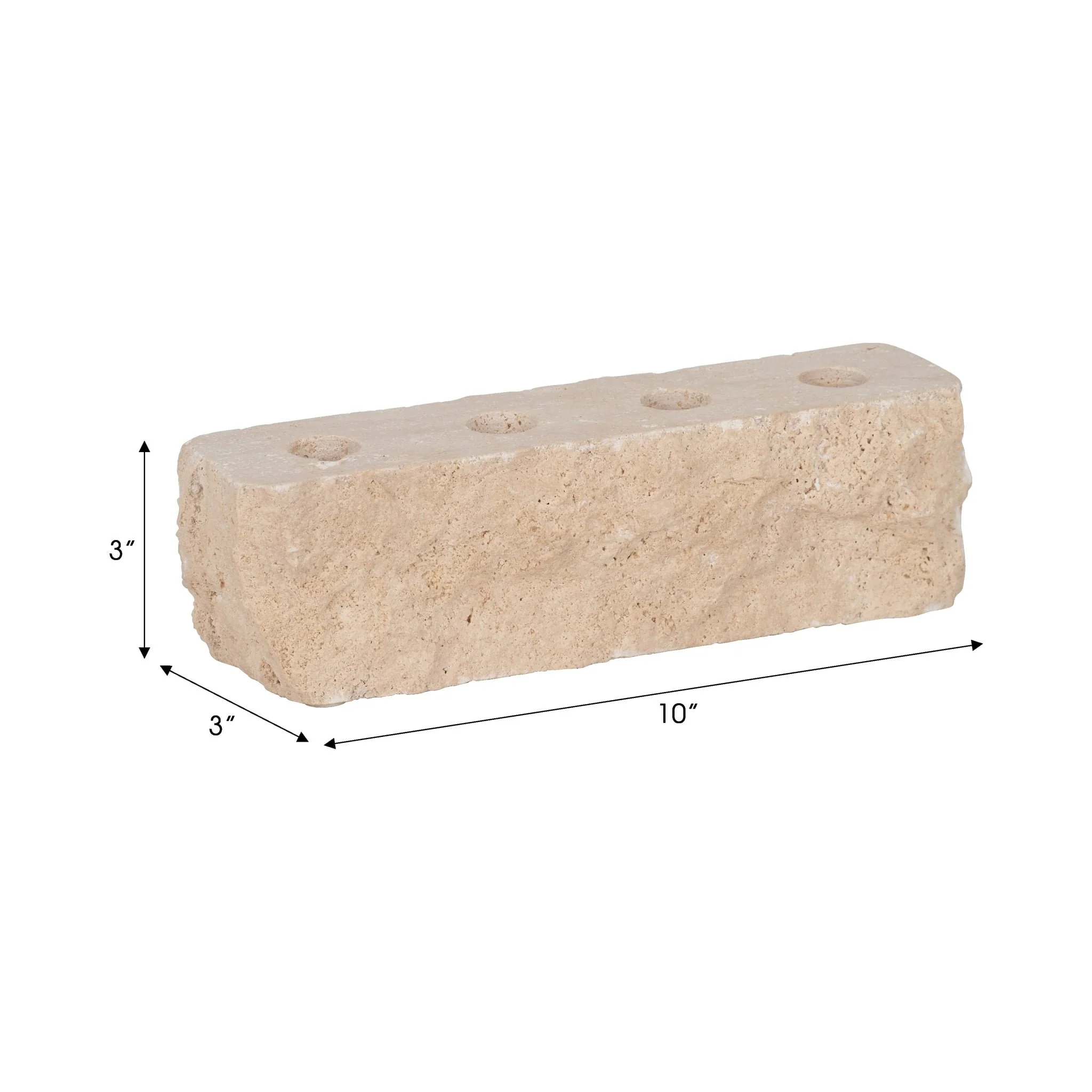 10" Live Edge Travertine 4-taper Candle Holder, Ta - Image 8