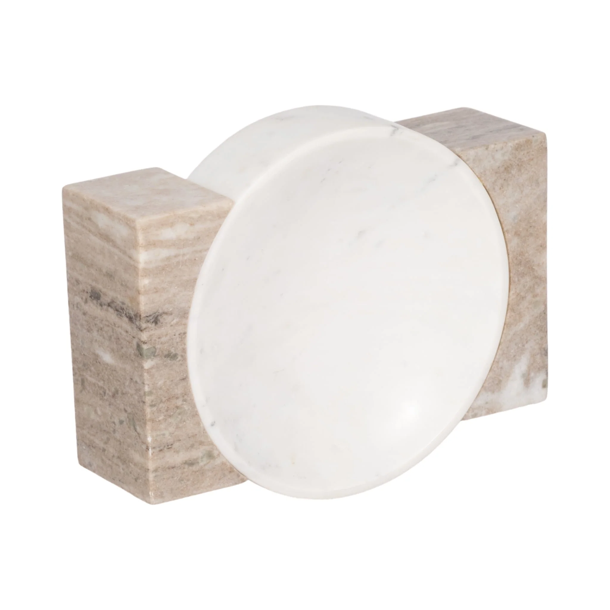10" Marble Bowl With Onyx Marble Sides, White/tan - Image 4