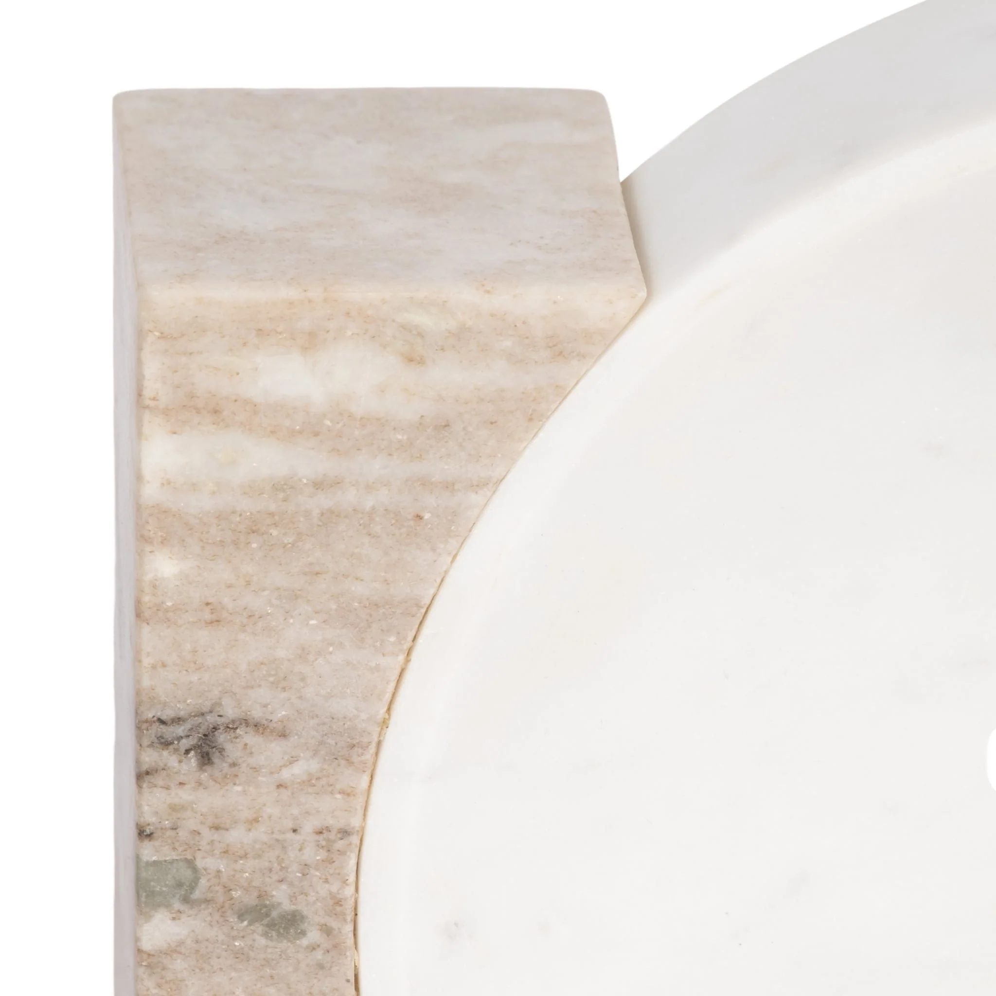 10" Marble Bowl With Onyx Marble Sides, White/tan - Image 5