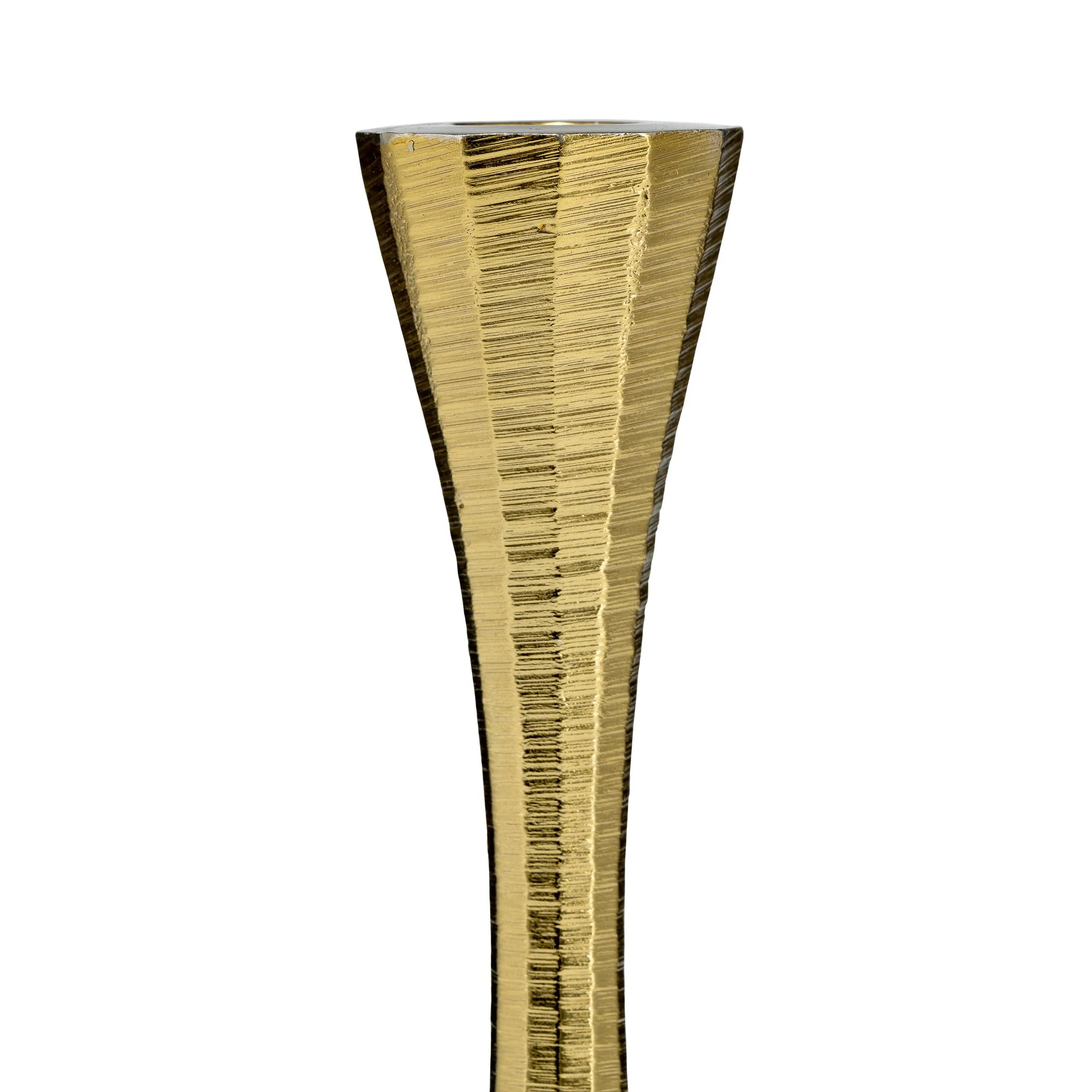 10" Metal, Taper Candle Holder, Brass - Image 3