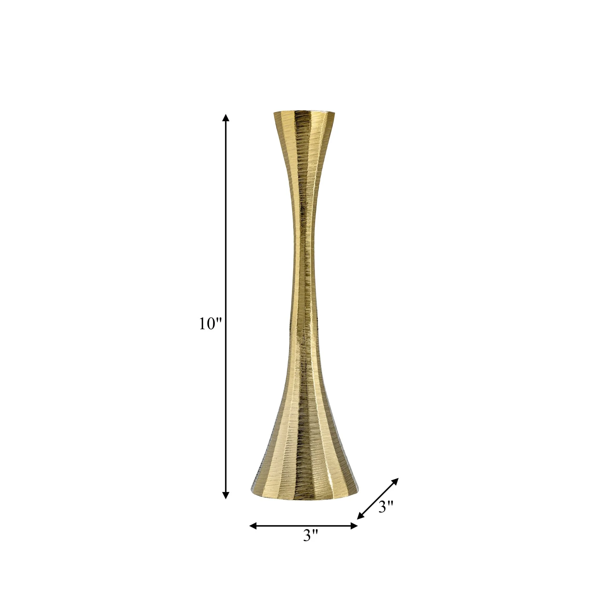 10" Metal, Taper Candle Holder, Brass - Image 9