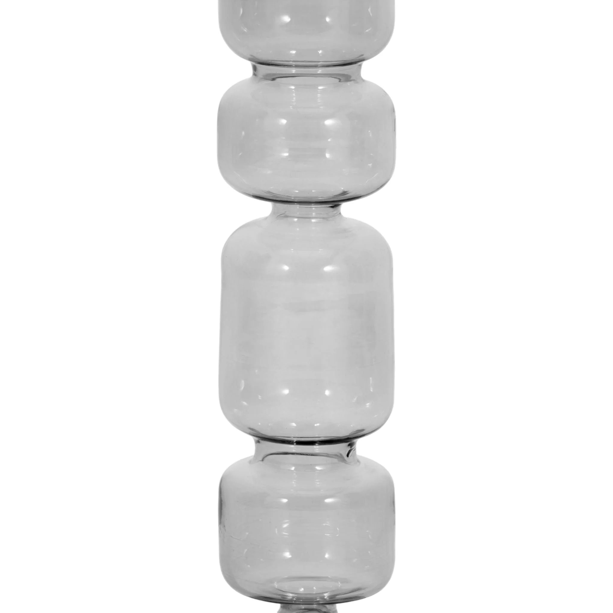 10" Mixed Bubble Taper Candleholder, Smoke - Image 4