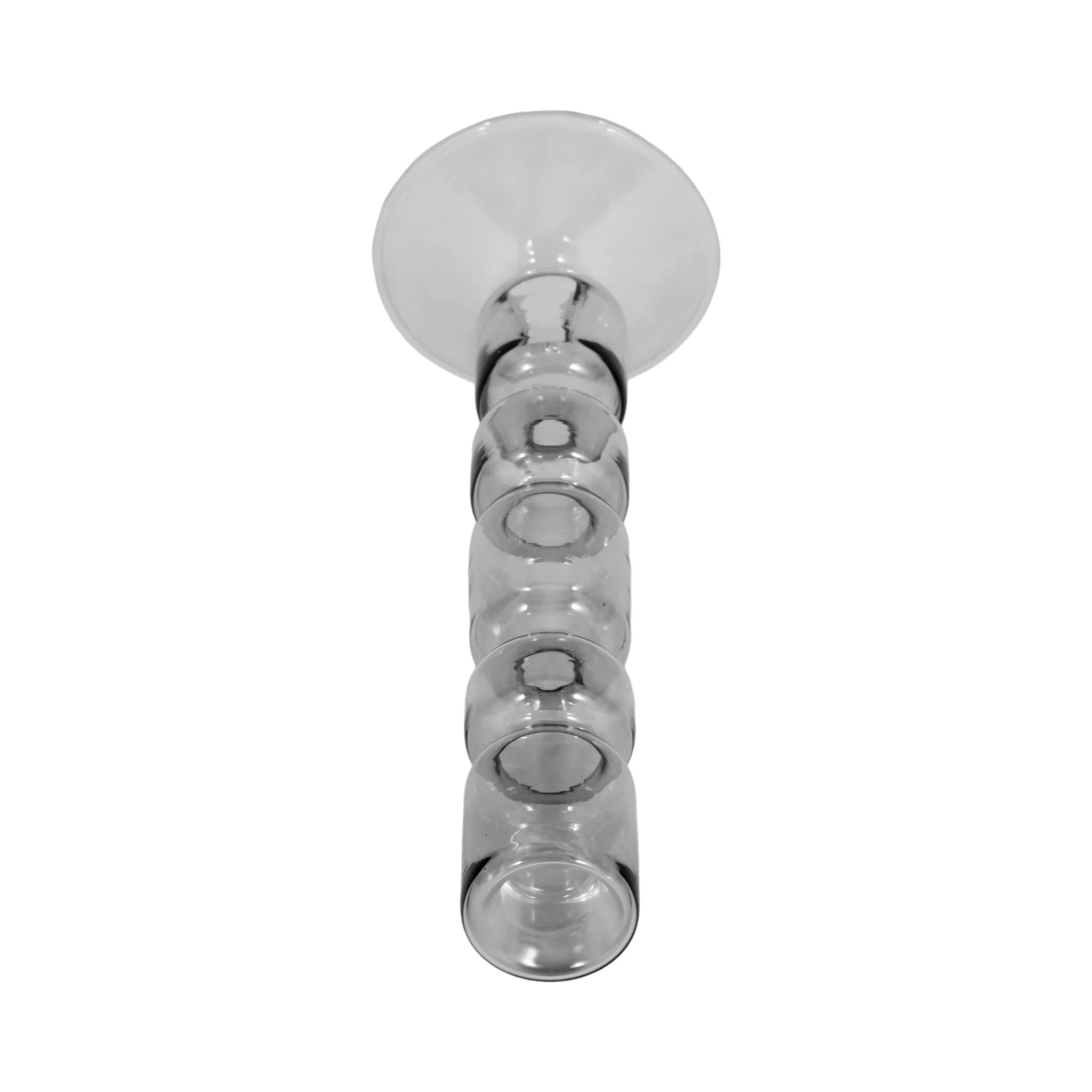 10" Mixed Bubble Taper Candleholder, Smoke - Image 5