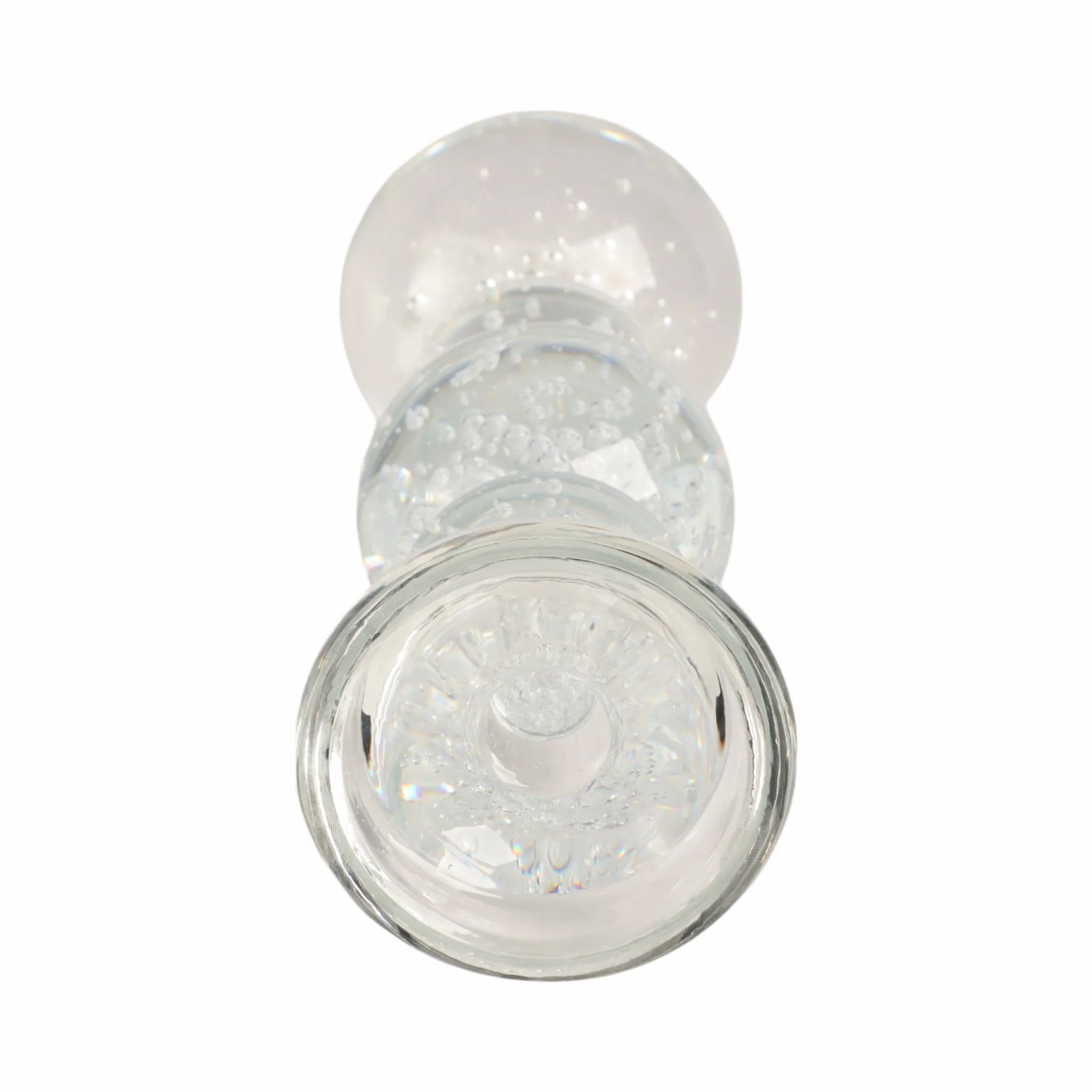 10" Multi Bubble Crystal Candle Holder W/ Taper, C - Image 4