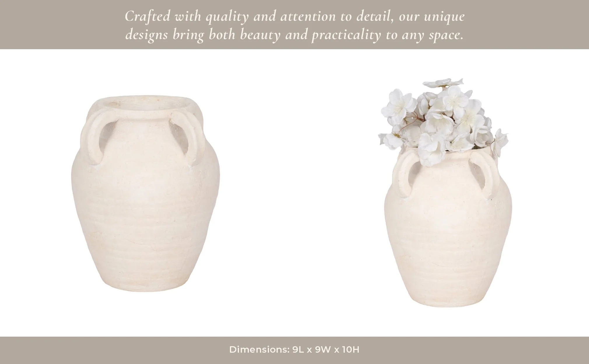10" Multi Handle Jug, White - Image 13
