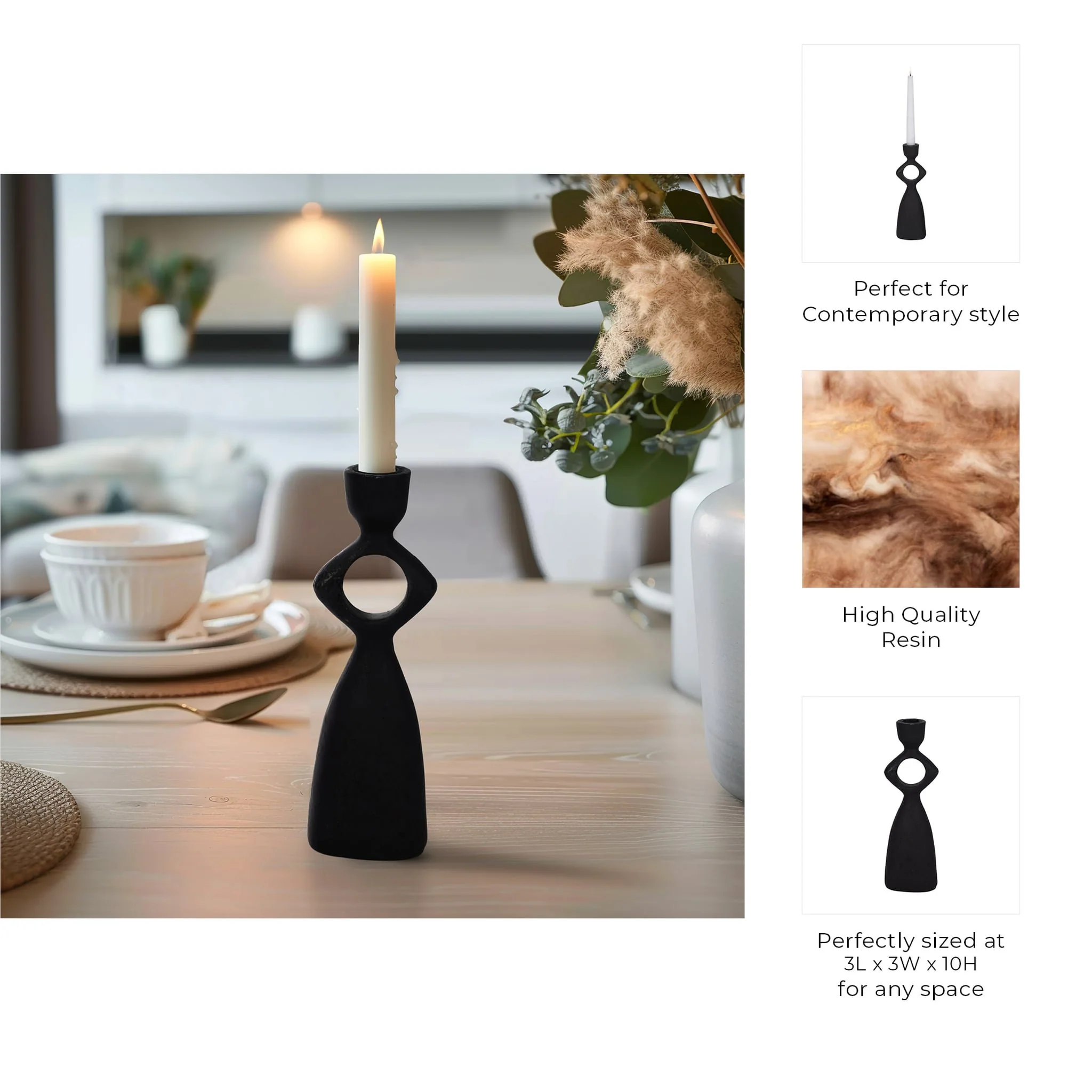 10" Open Cut-out Taper Holder, Black - Image 10