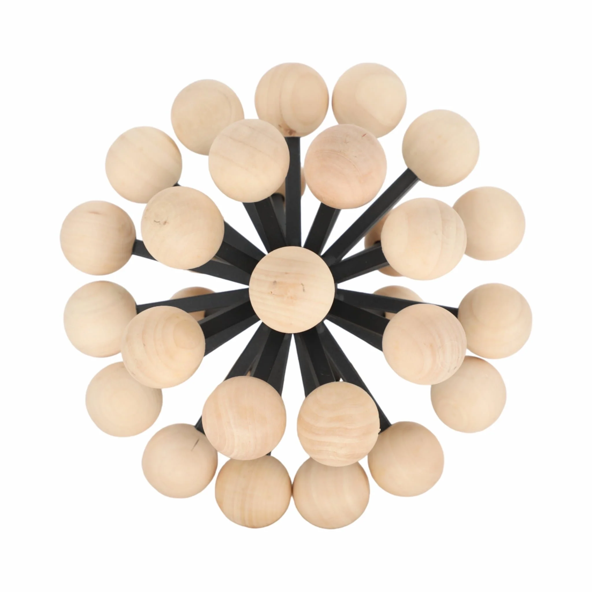 10" Orb With Wooden Knobs, Black/natural - Image 4