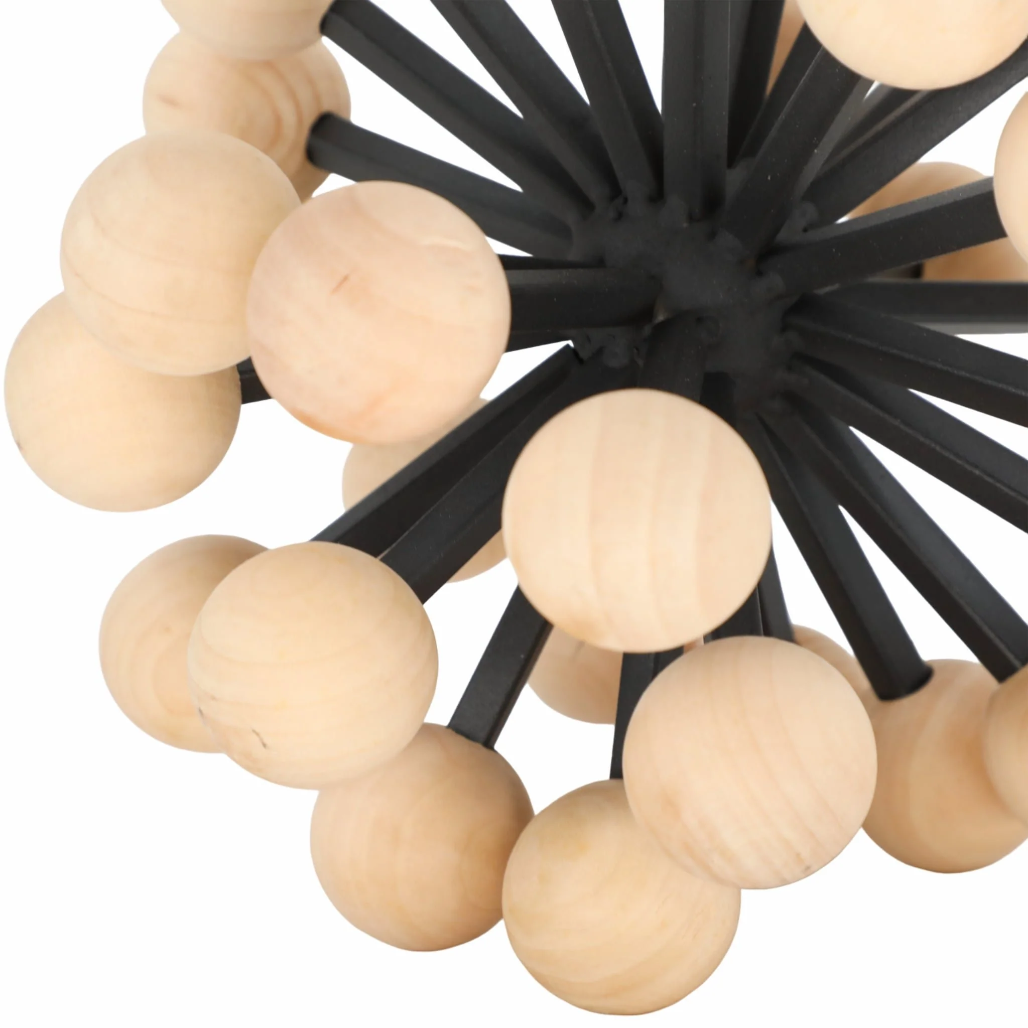 10" Orb With Wooden Knobs, Black/natural - Image 5