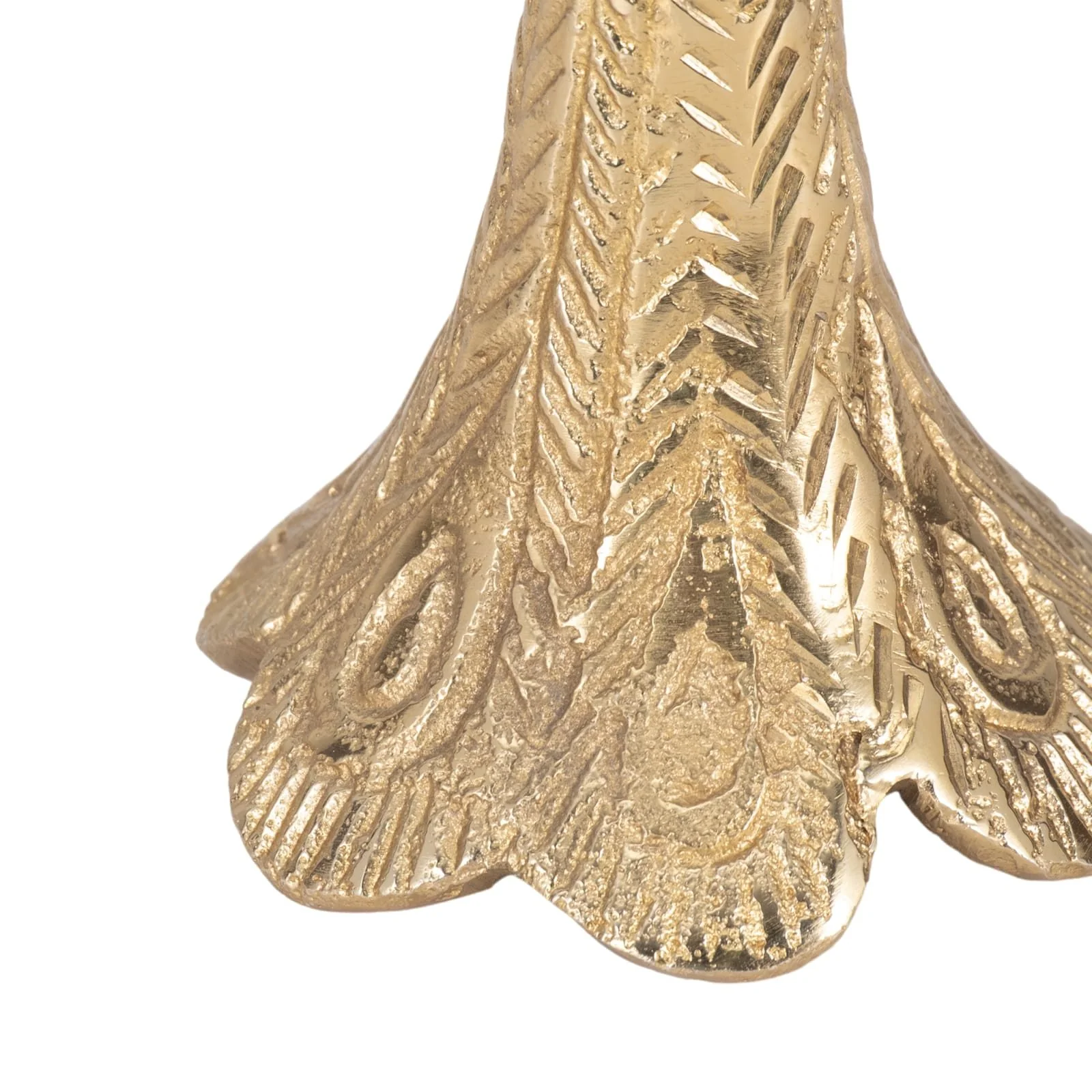 10" Peacock Taper Candle Holder, Gold - Image 6