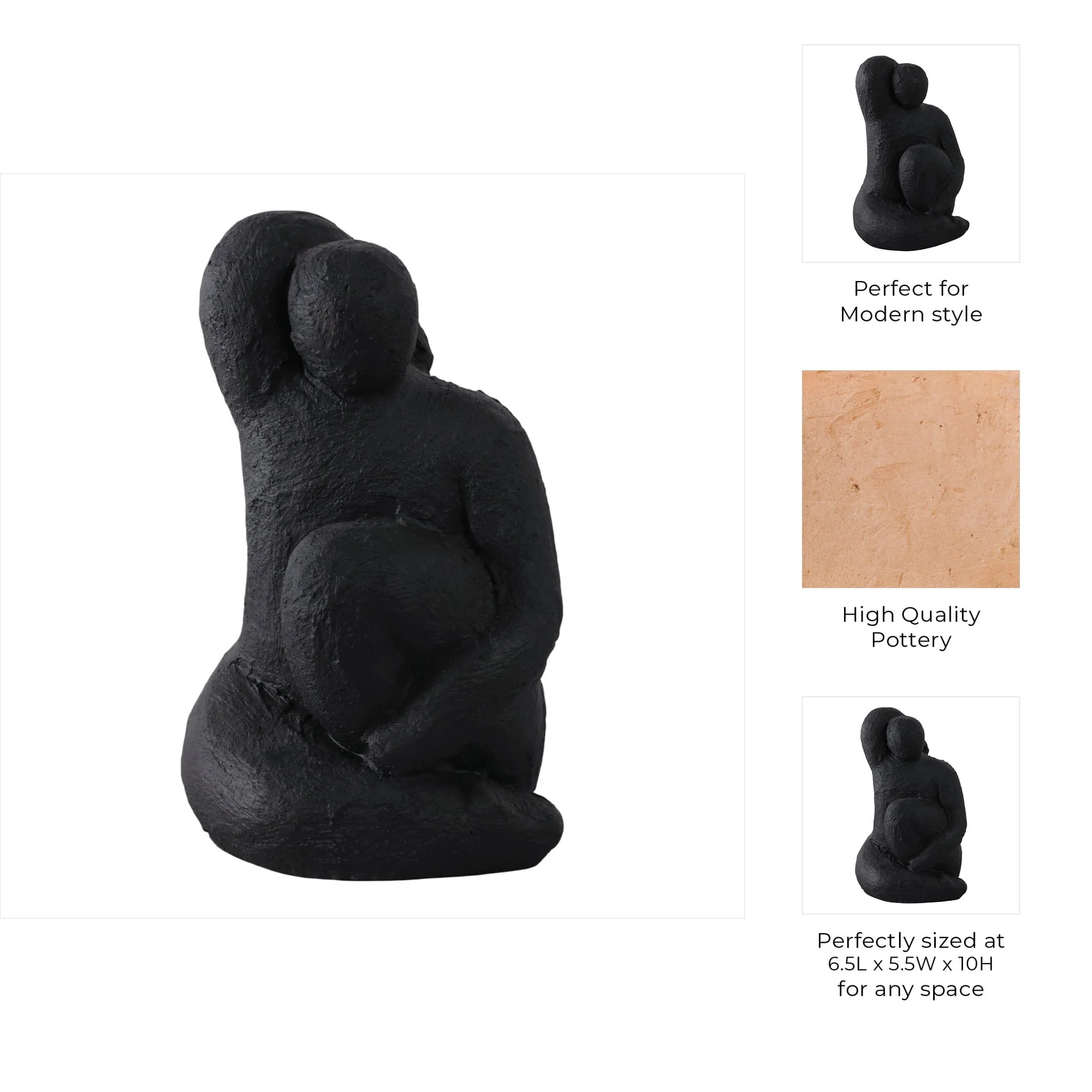 10" Raised Arm Posing Figure, Black - Image 9