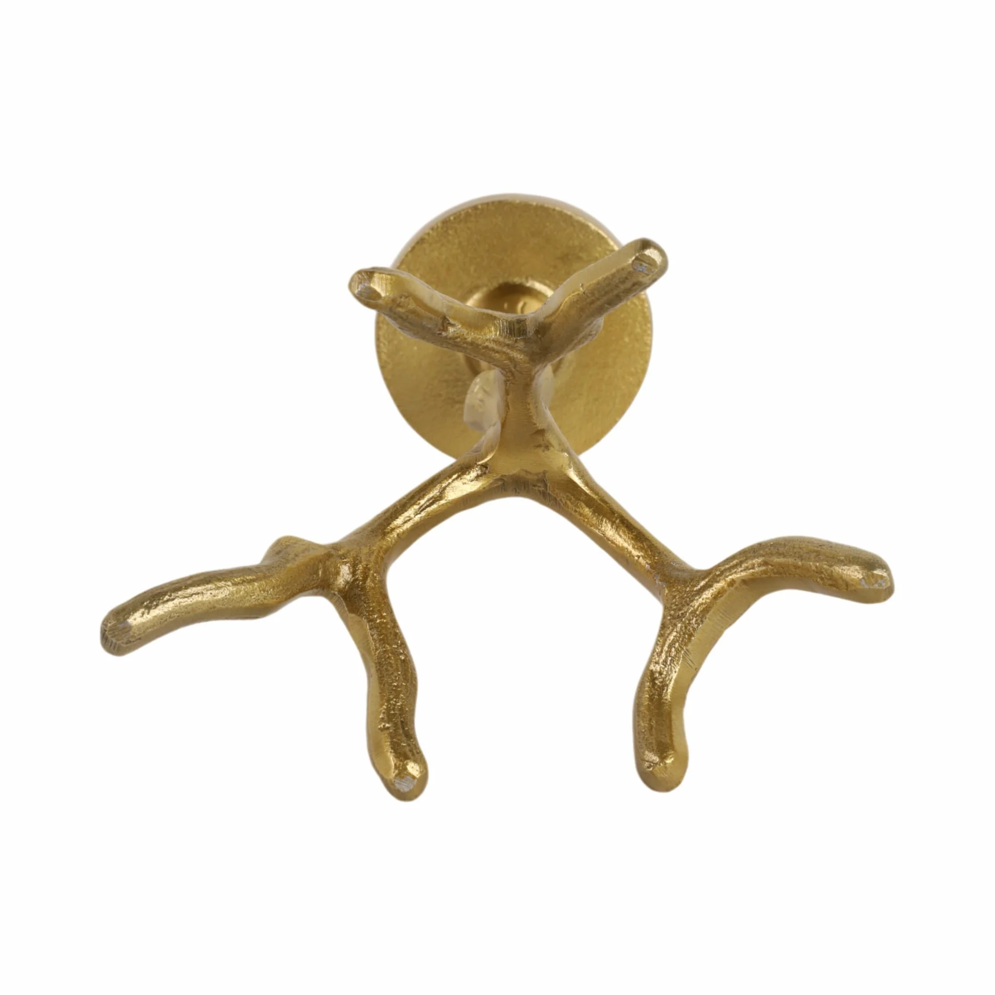 10" Roots Pillar & Taper Candle Holder, Gold - Image 8