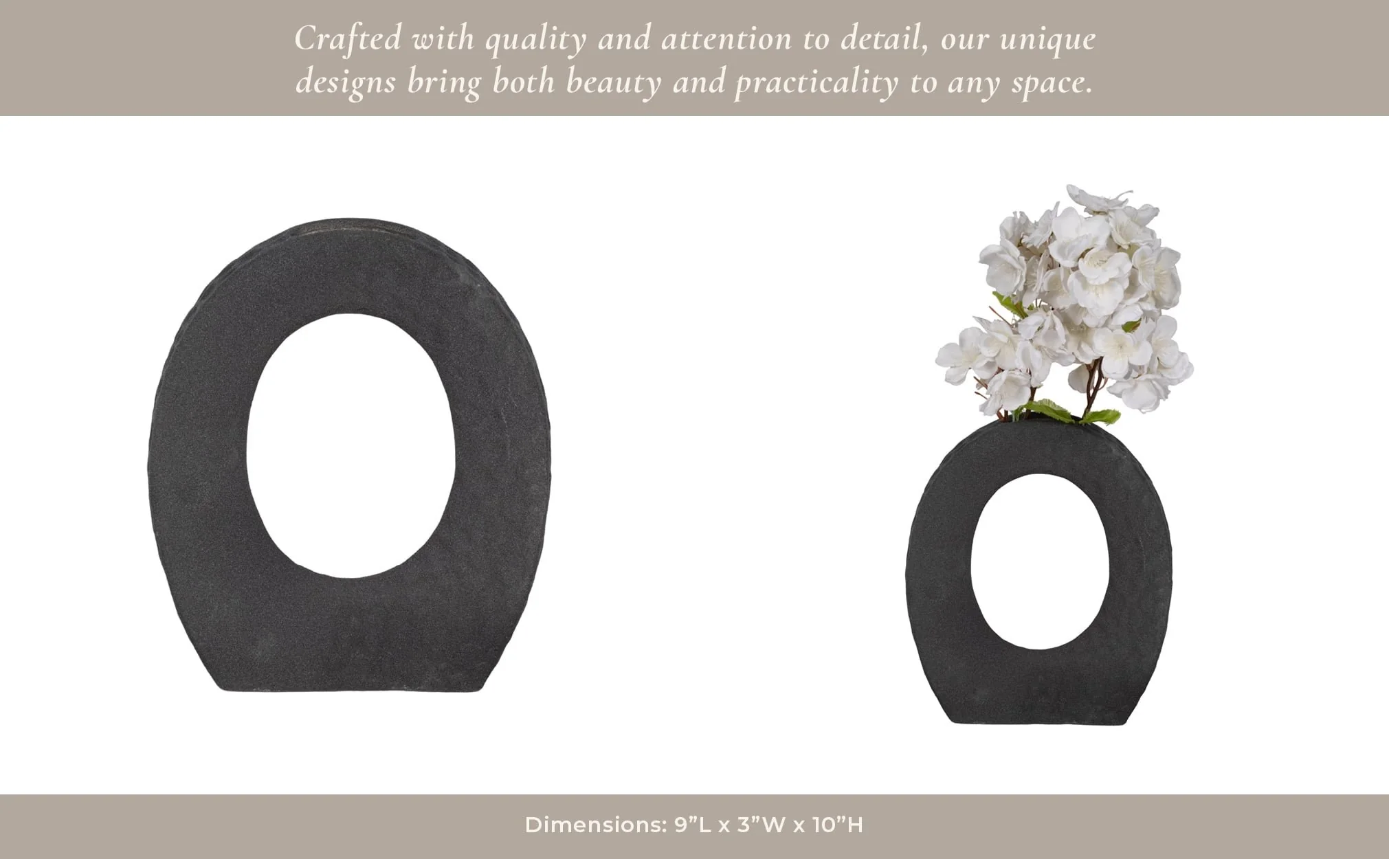 10" Rough Finish Open Cut-out With Vase Opening, B - Image 11