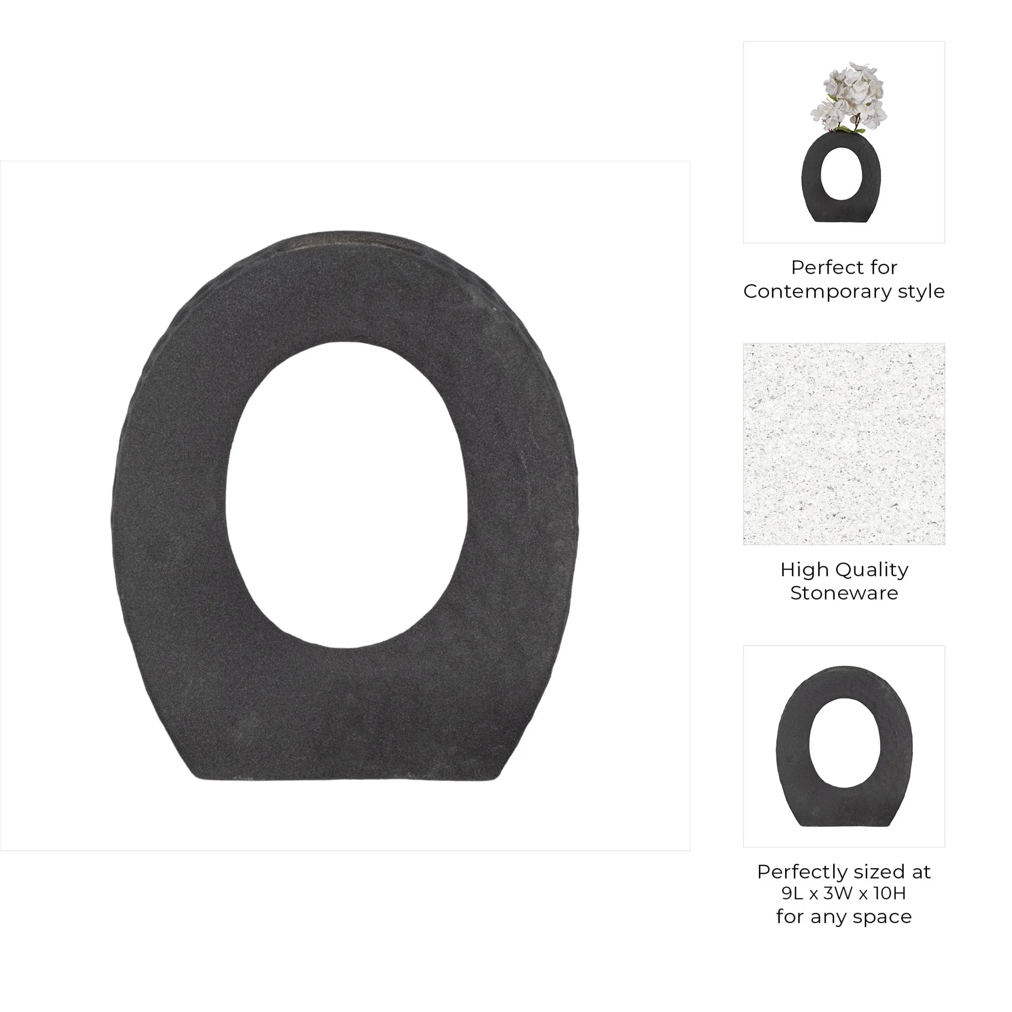 10" Rough Finish Open Cut-out With Vase Opening, B - Image 9