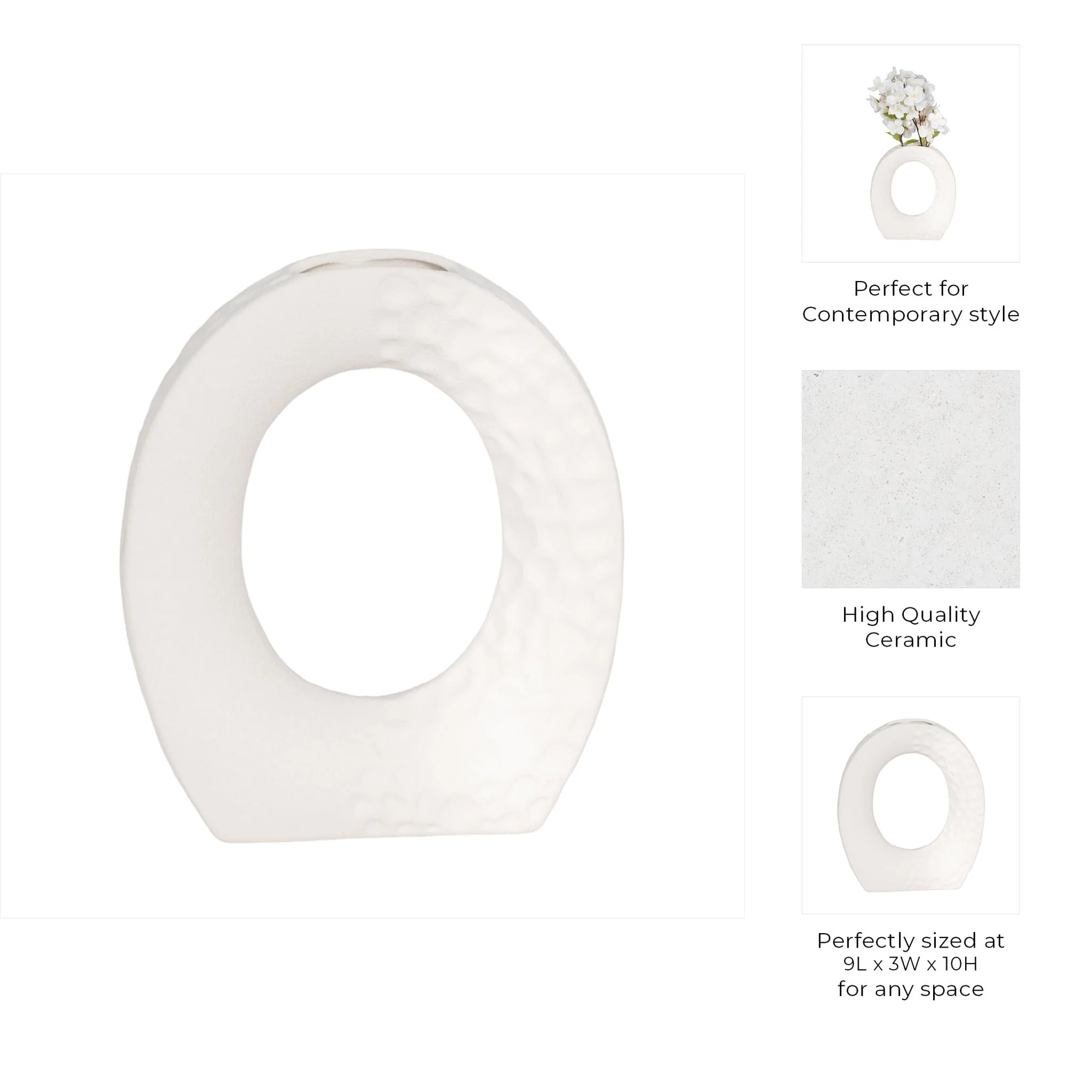 10" Rough Finish Open Cut-out With Vase Opening, W - Image 9