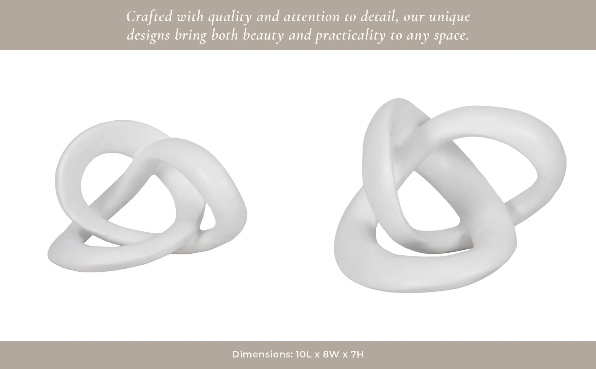 10" Sculptured Knot, White - Image 11