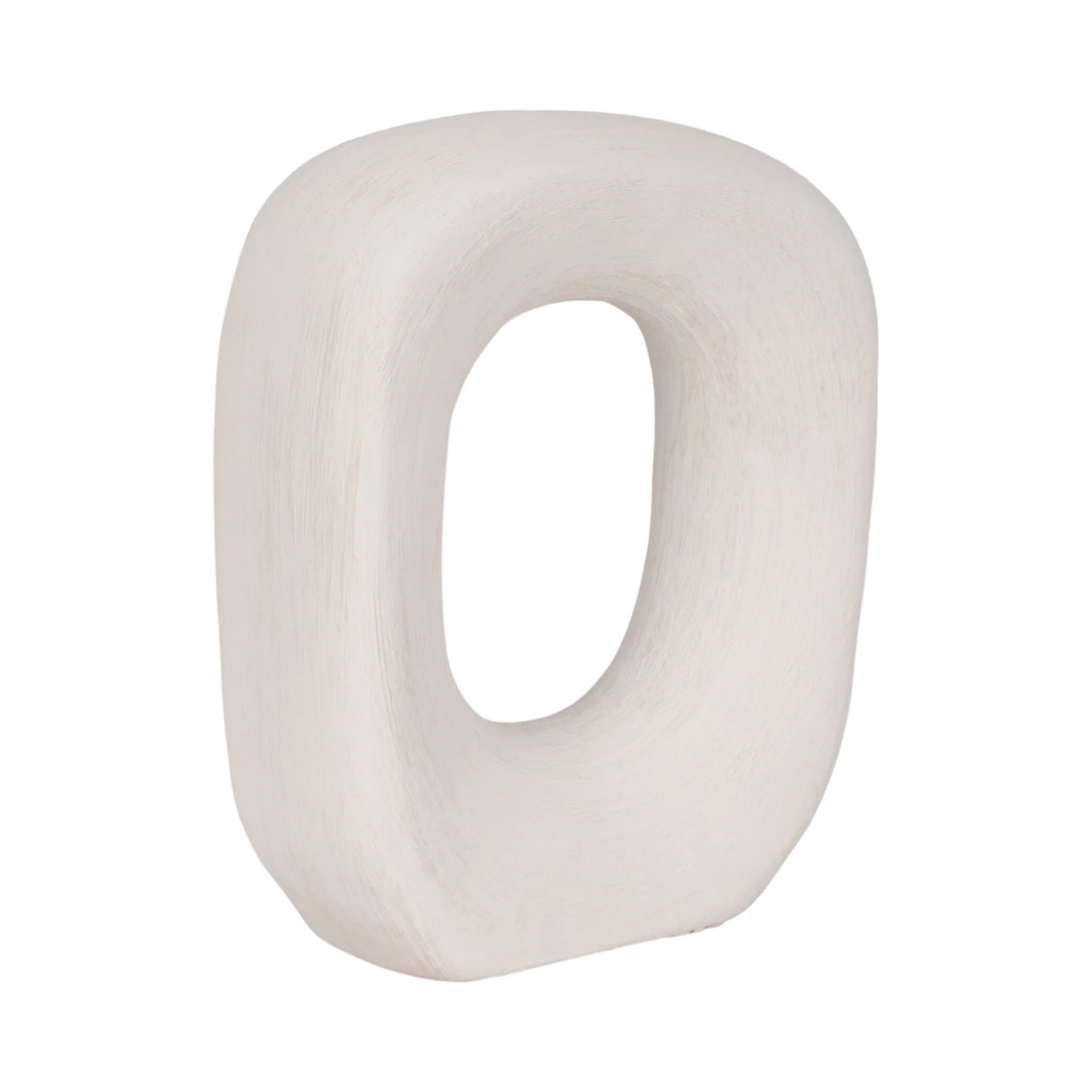 10" Short Rough Open Cut-out Object, White - Image 2