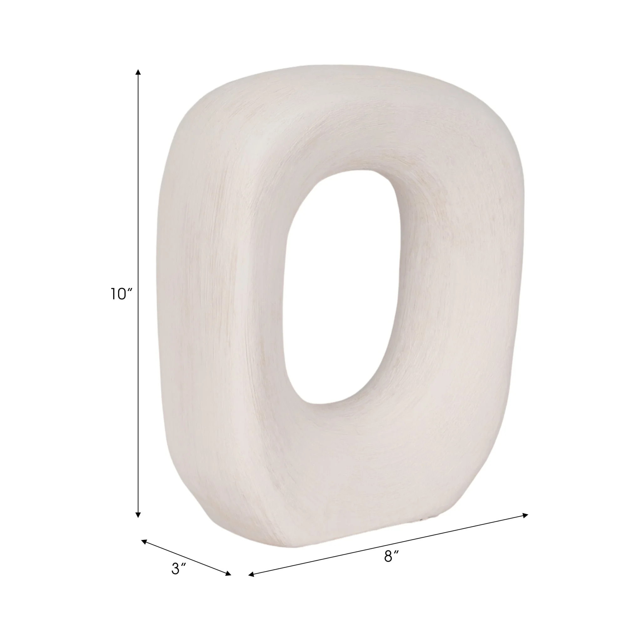 10" Short Rough Open Cut-out Object, White - Image 8