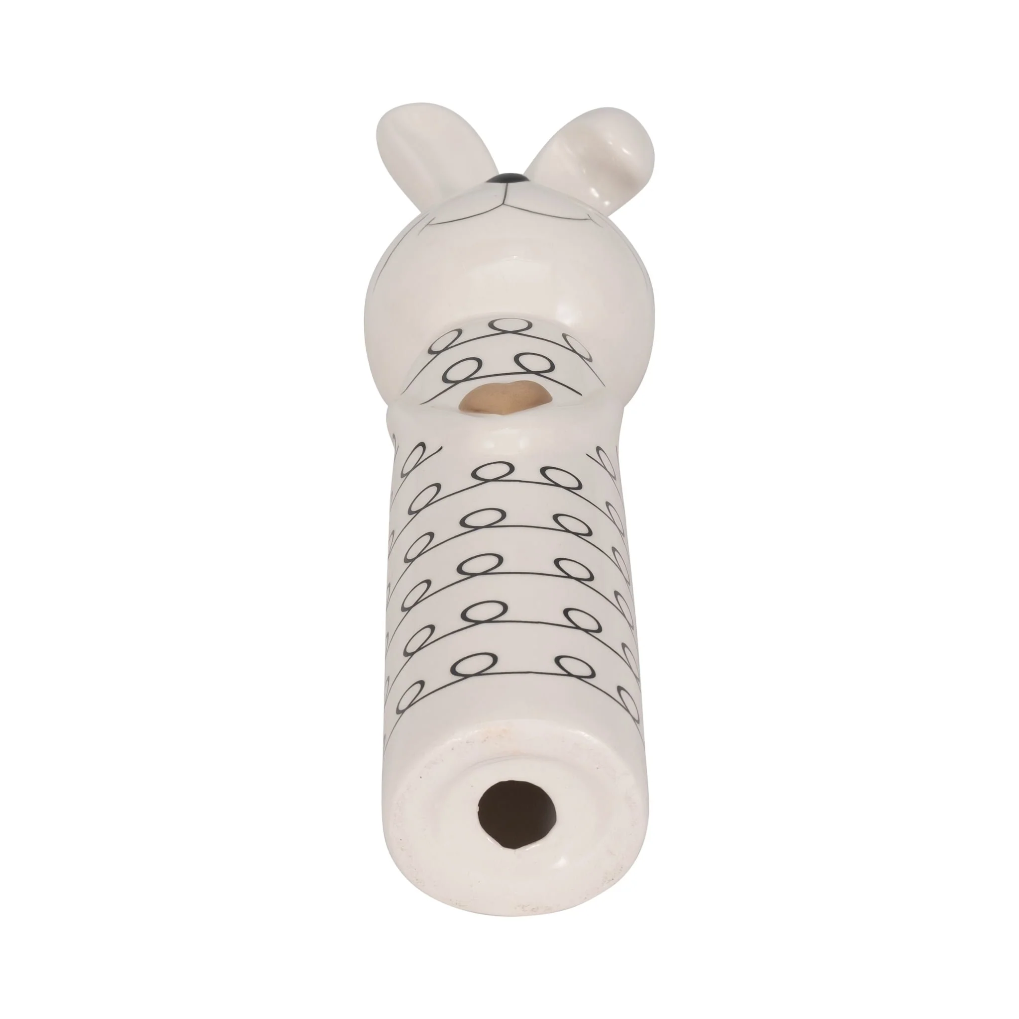10" Squiggly Bunny With Gold Heart, White/black - Image 7