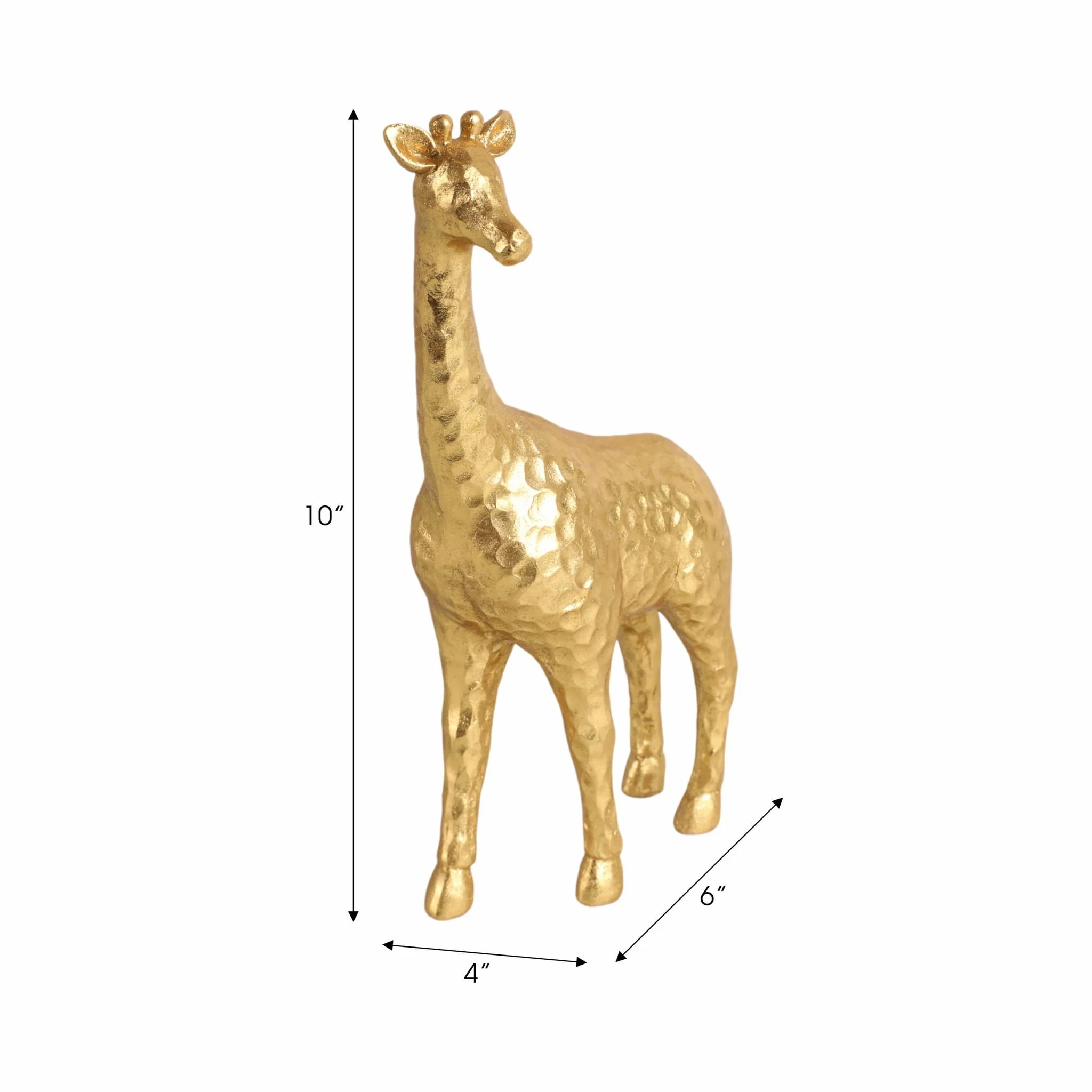 10" Standing Pretty Giraffe, Gold - Image 9