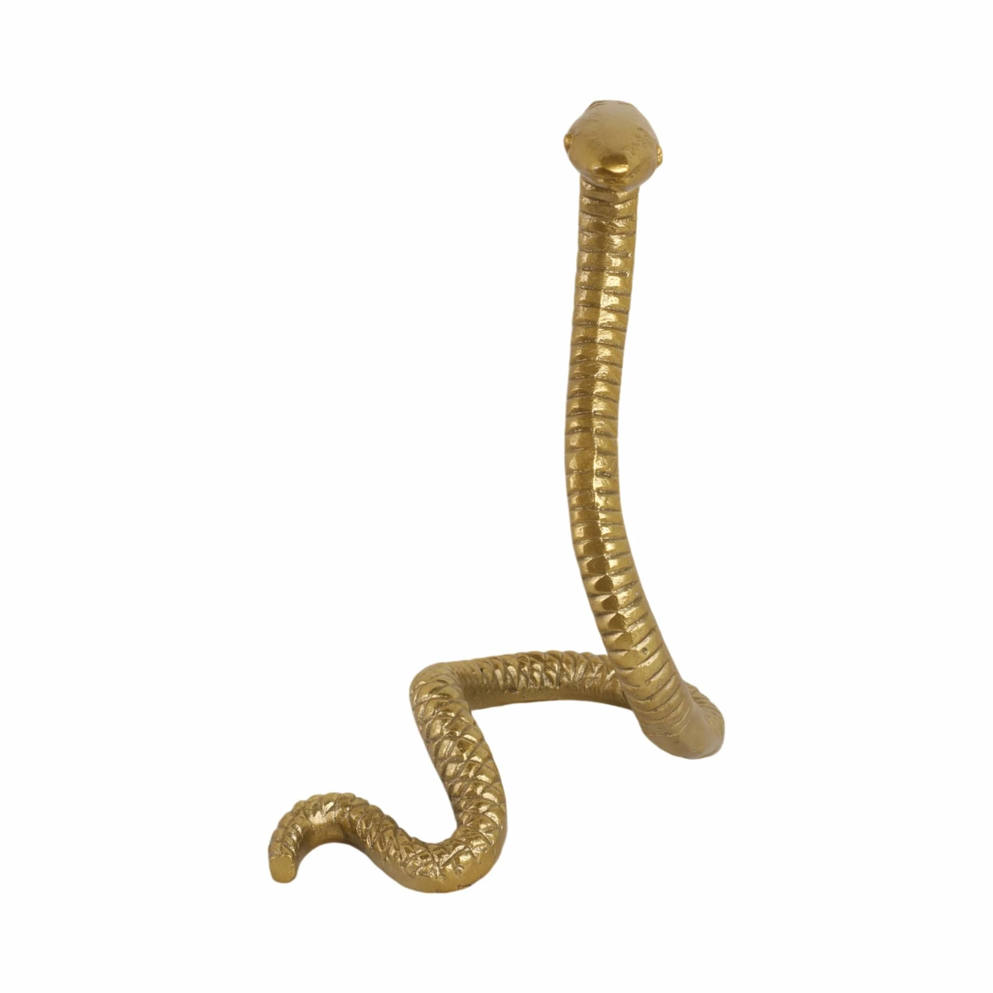 10" Tall Snake Tabletop Decor, Gold - Image 3