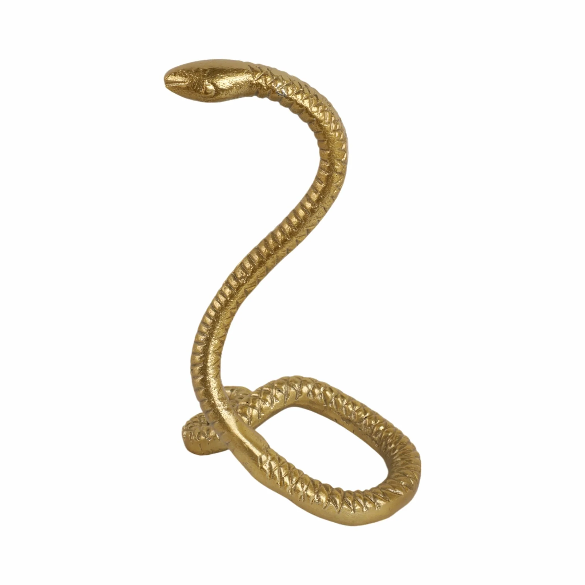 10" Tall Snake Tabletop Decor, Gold - Image 4
